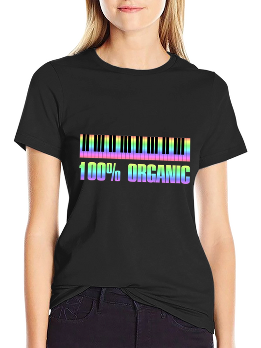 Rainbow Piano Keys 100% Organic Graphic Tee