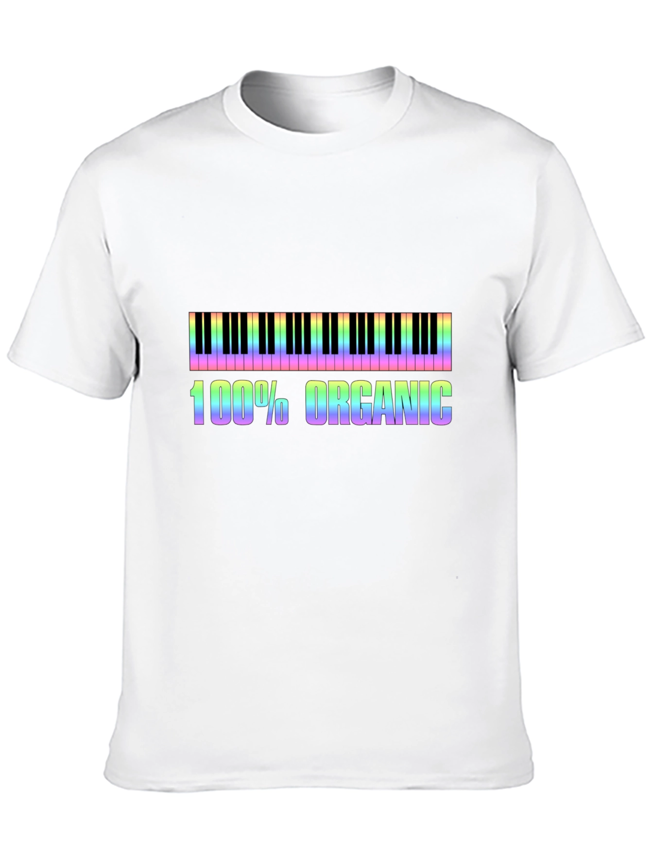 Rainbow Piano Keys 100% Organic Graphic Tee