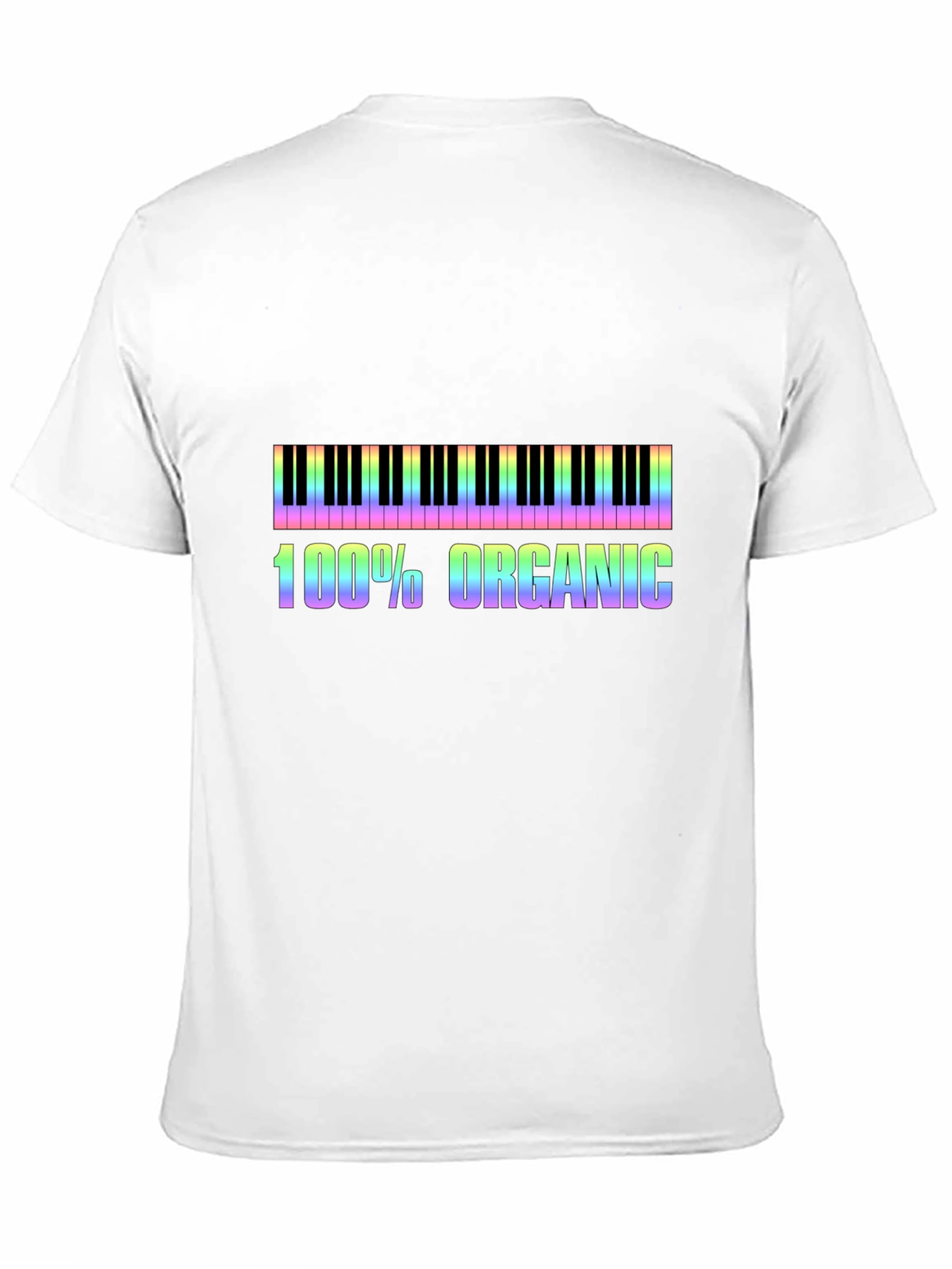 Rainbow Piano Keys 100% Organic Graphic Tee