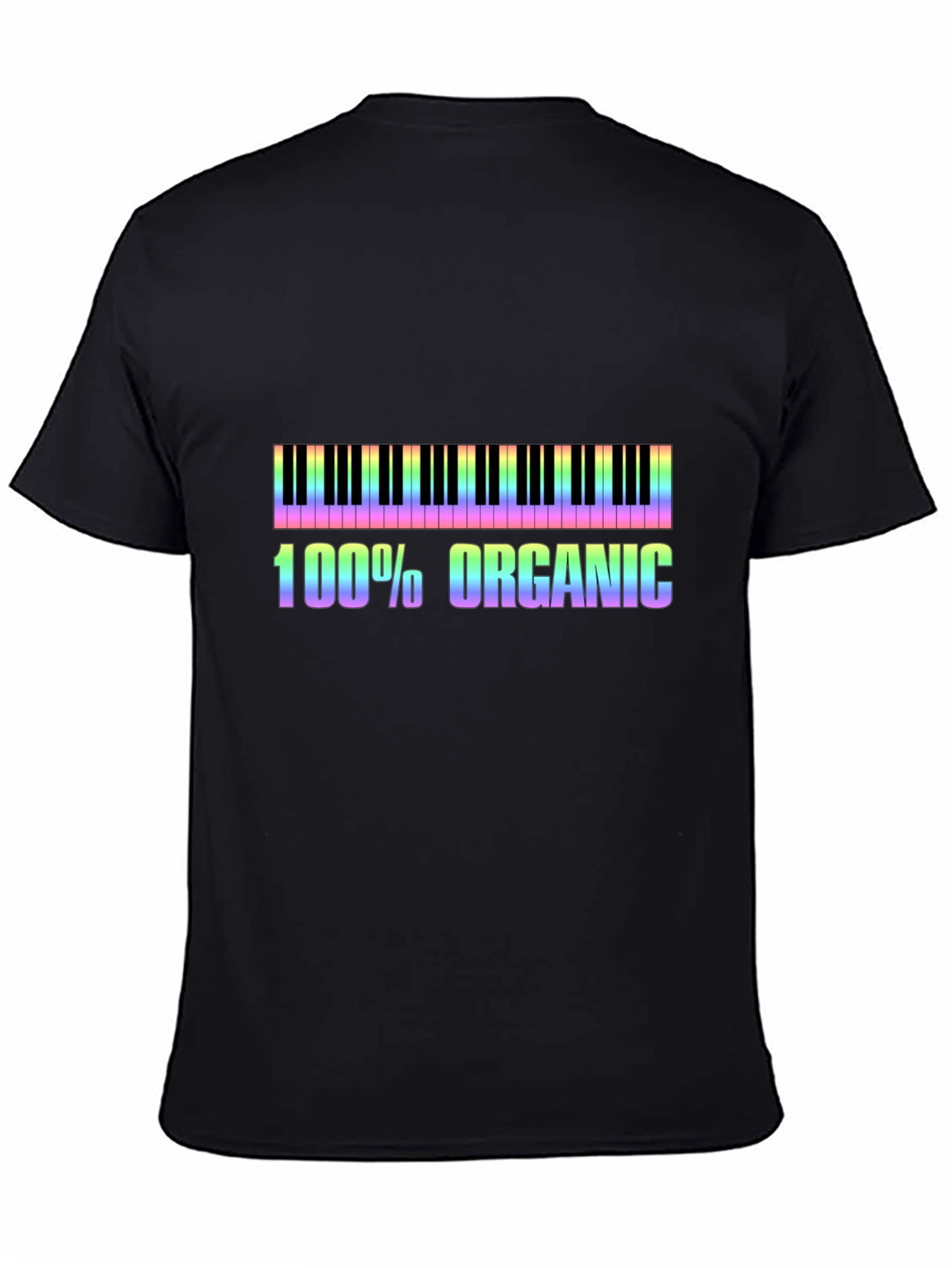 Rainbow Piano Keys 100% Organic Graphic Tee