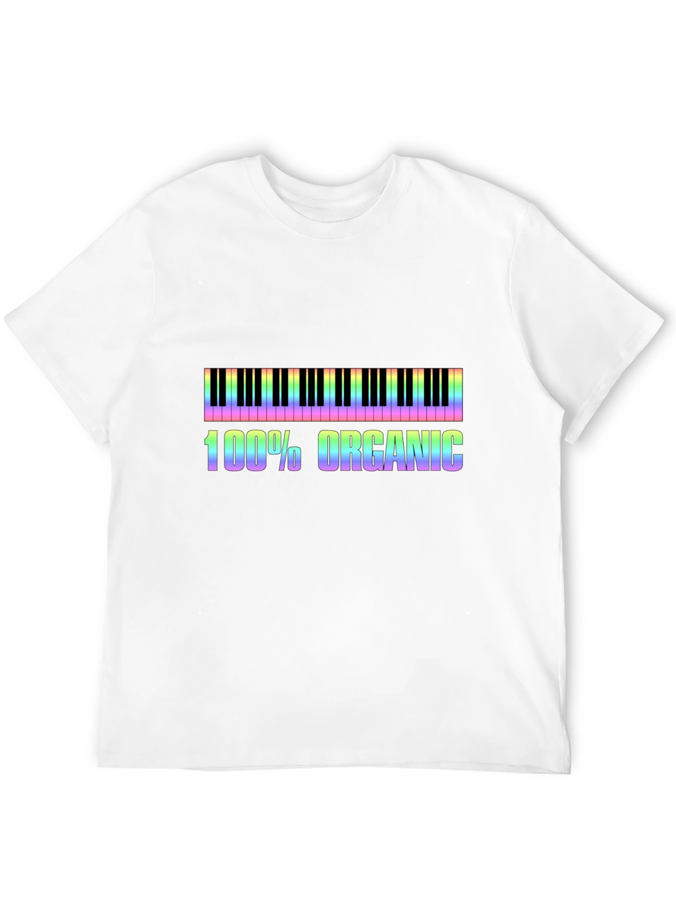 Rainbow Piano Keys 100% Organic Graphic Tee