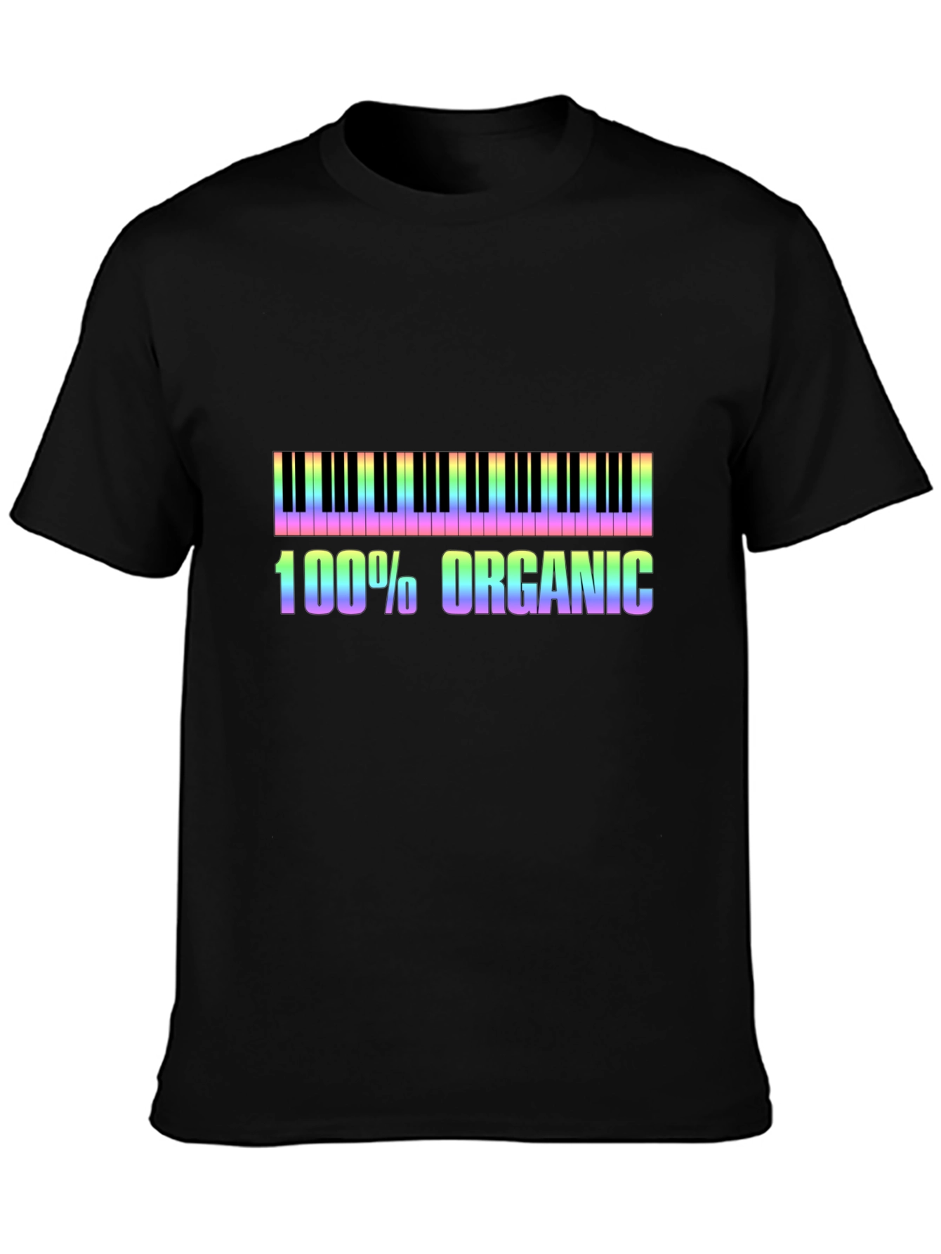 Rainbow Piano Keys 100% Organic Graphic Tee