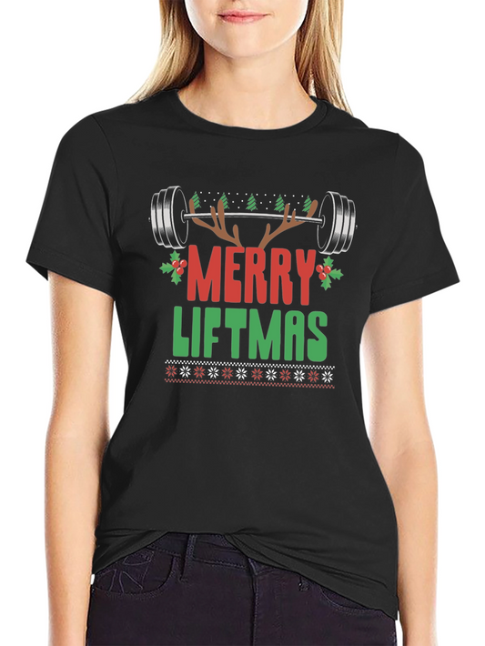 Merry Liftmas Black Graphic Tee