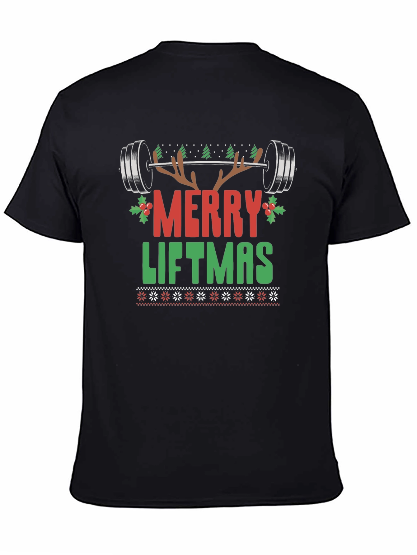 Merry Liftmas Black Graphic Tee