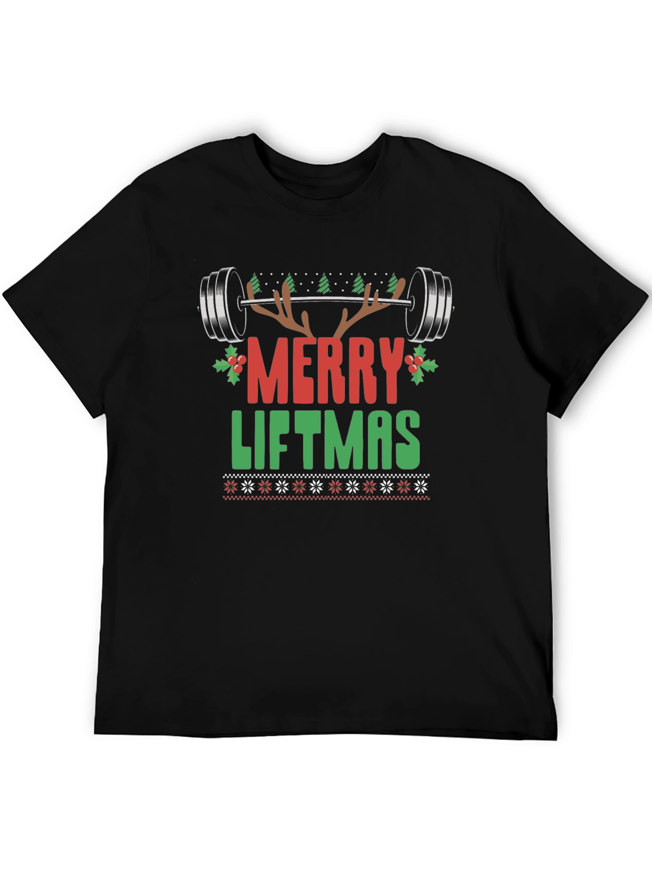 Merry Liftmas Black Graphic Tee