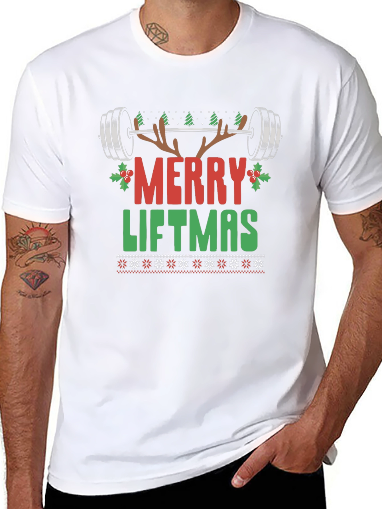 Merry Liftmas Black Graphic Tee