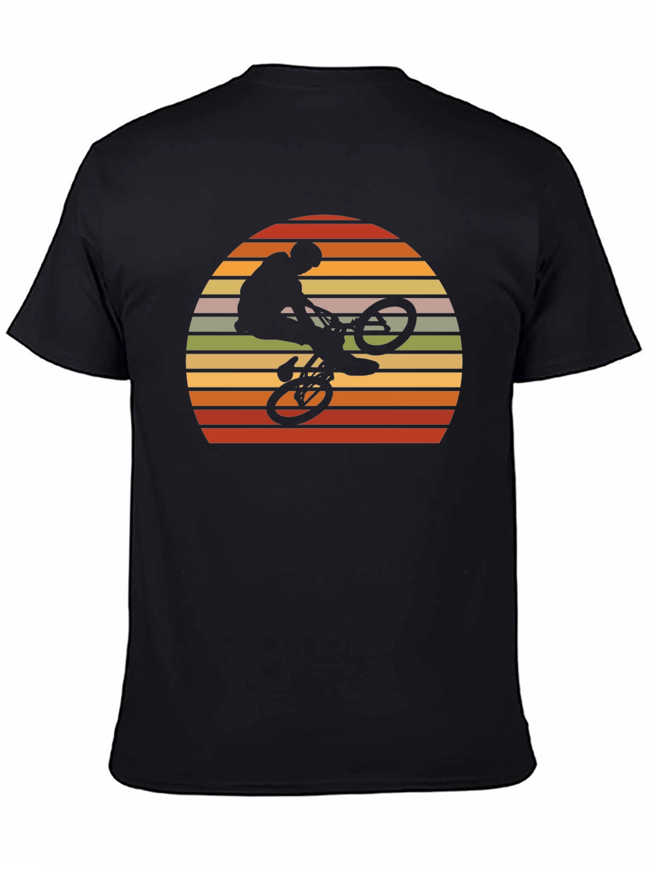 Retro BMX Rider Sunset Graphic Tee