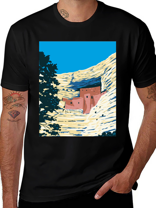 Cliff Dwellings Graphic Tee - Retro Desert Scene
