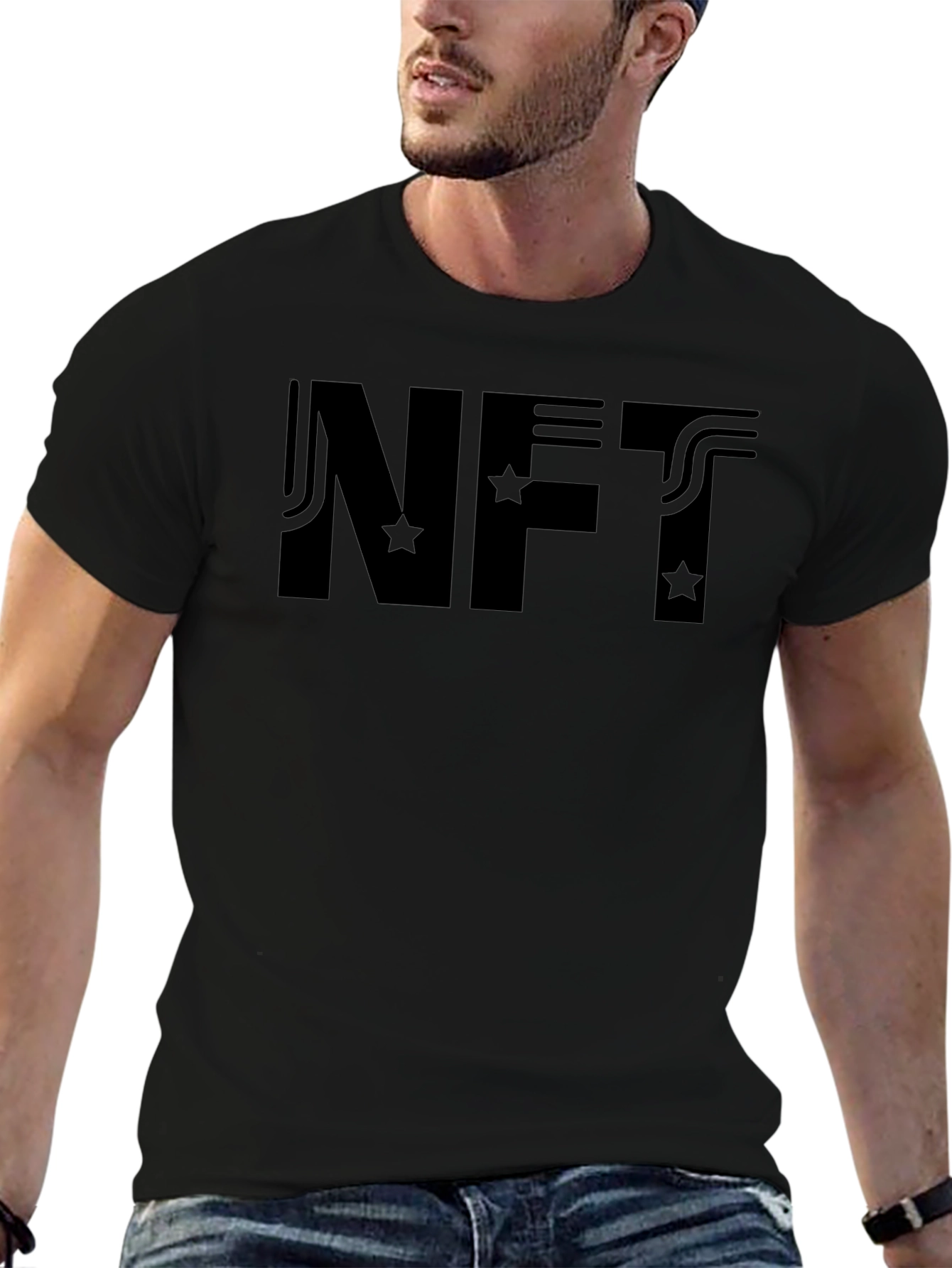 NFT Graphic Tee - Black Cotton T-Shirt