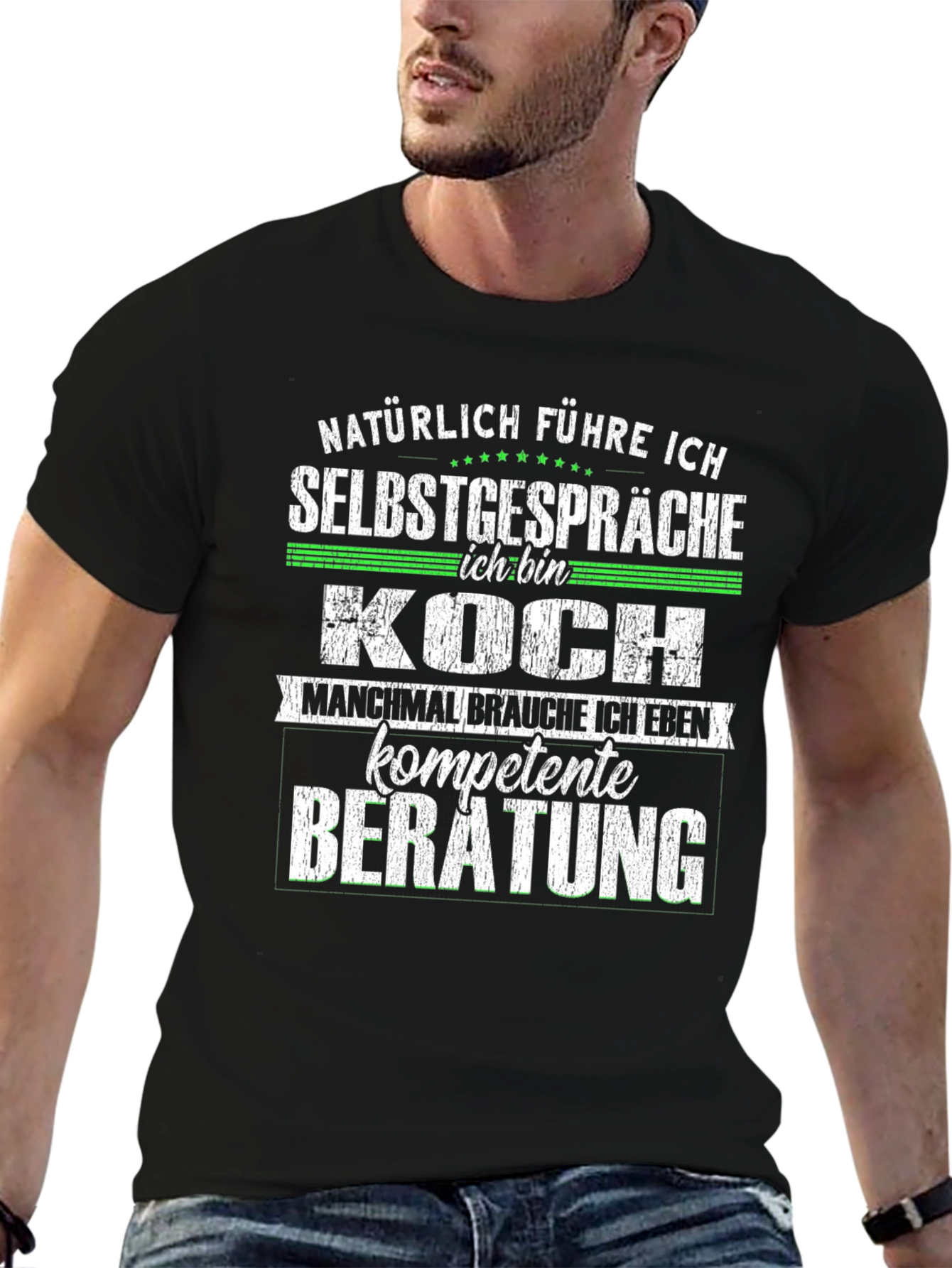 Funny German Chef T-Shirt: Naturlich Fuhre Ich Selbstgesprache