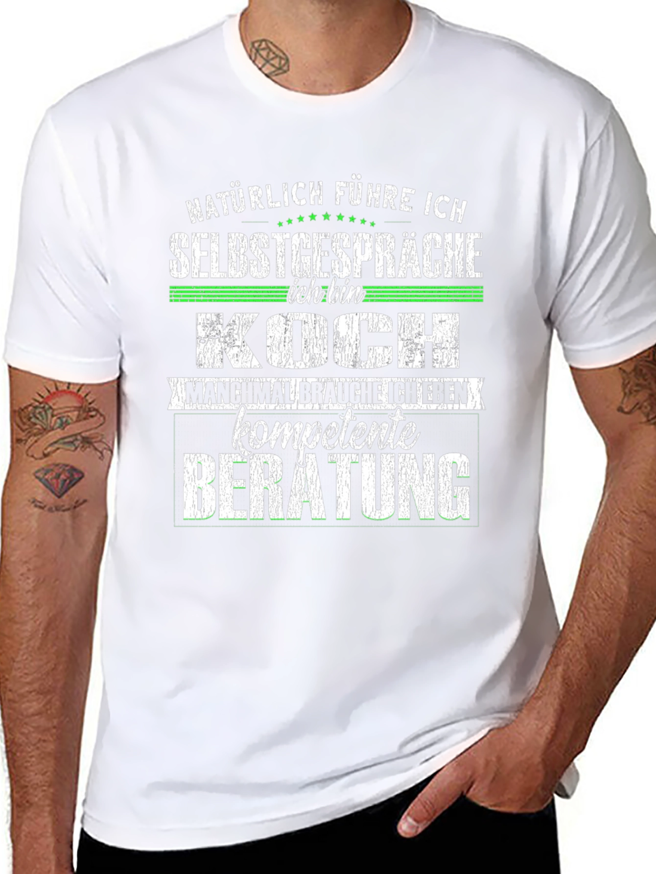 Funny German Chef T-Shirt: Naturlich Fuhre Ich Selbstgesprache
