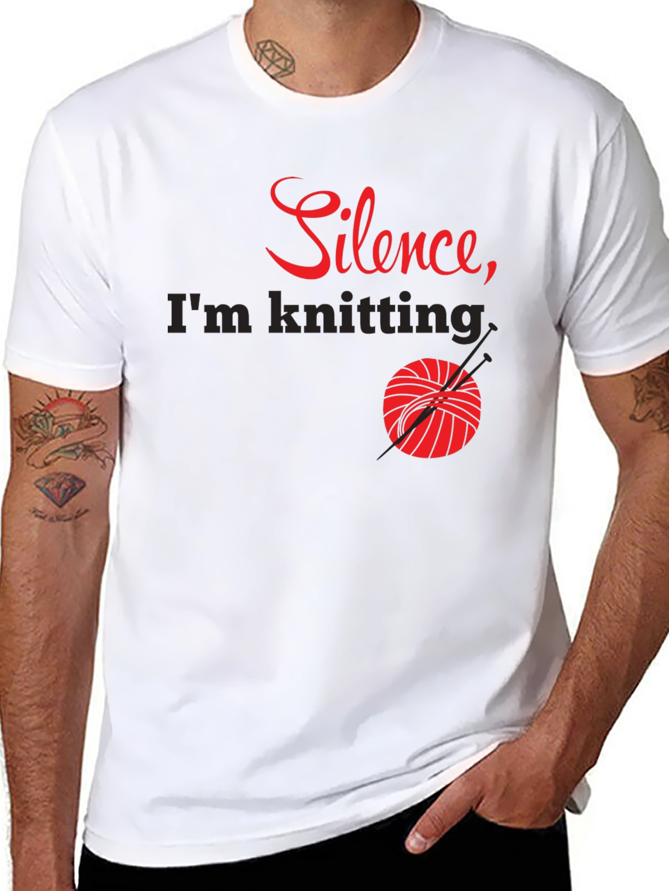 Silence Im Knitting T-Shirt - Knitters Tee
