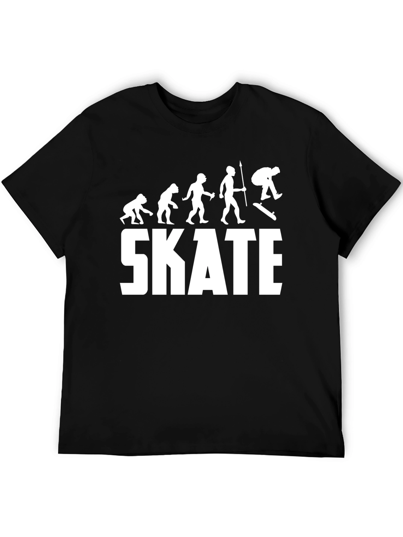 Skate Evolution Graphic T-Shirt - Black Cotton Tee