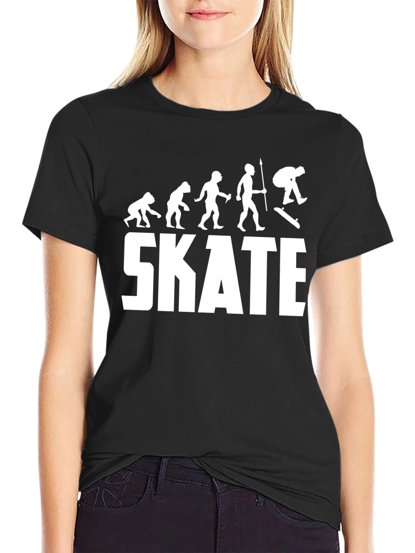 Skate Evolution Graphic T-Shirt - Black Cotton Tee