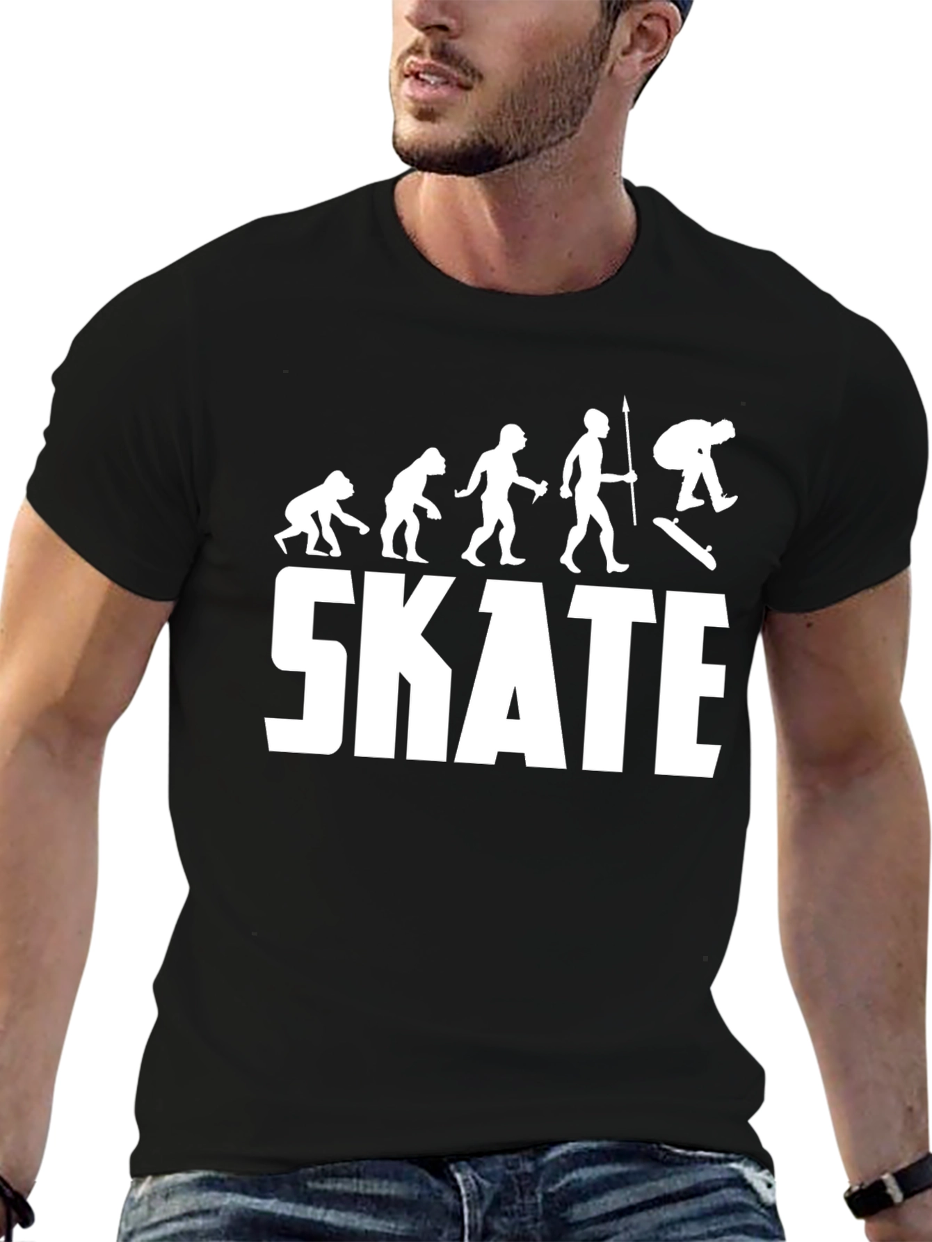 Skate Evolution Graphic T-Shirt - Black Cotton Tee