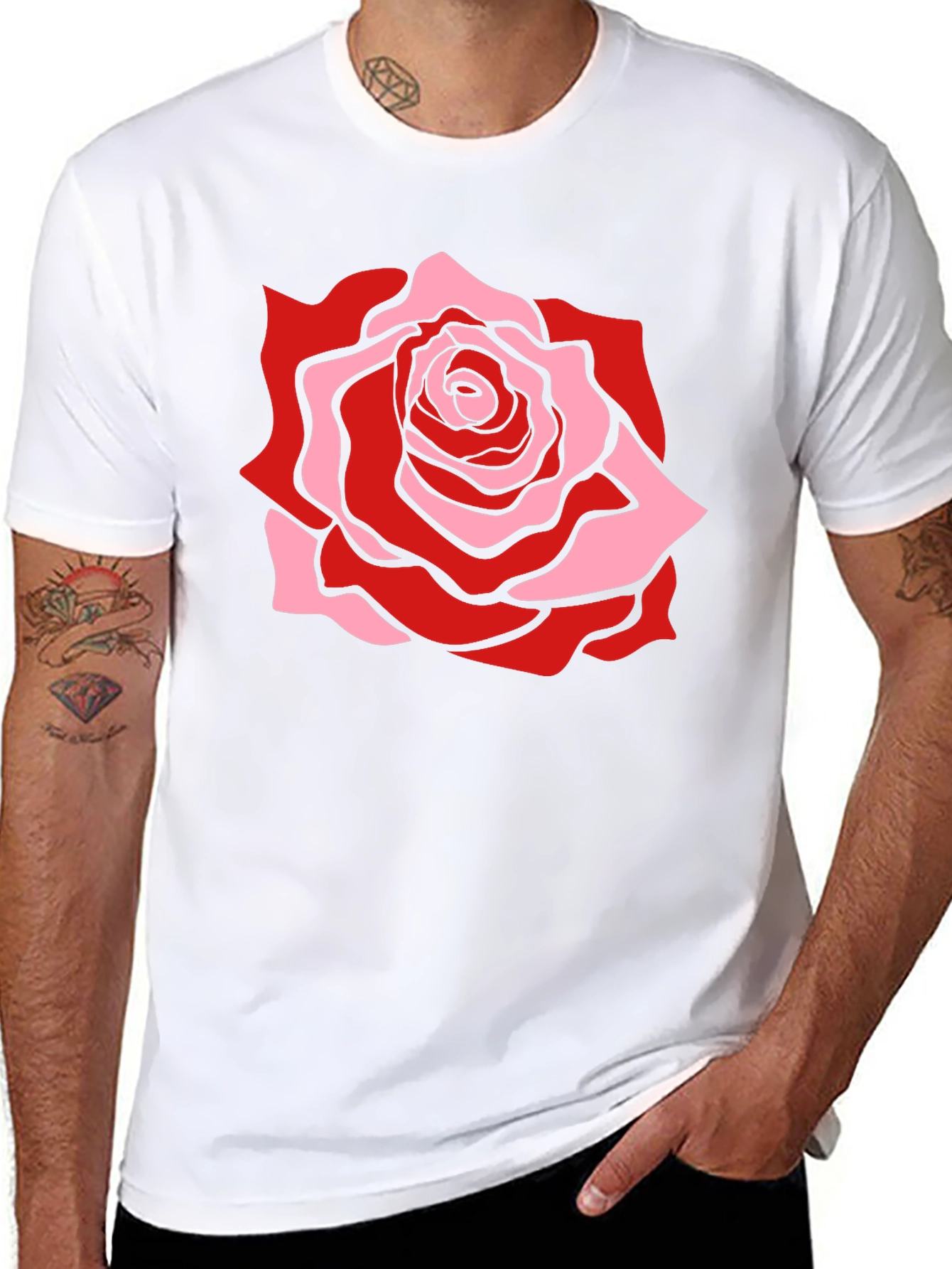 Rose Graphic Tee - Mens Black T-Shirt