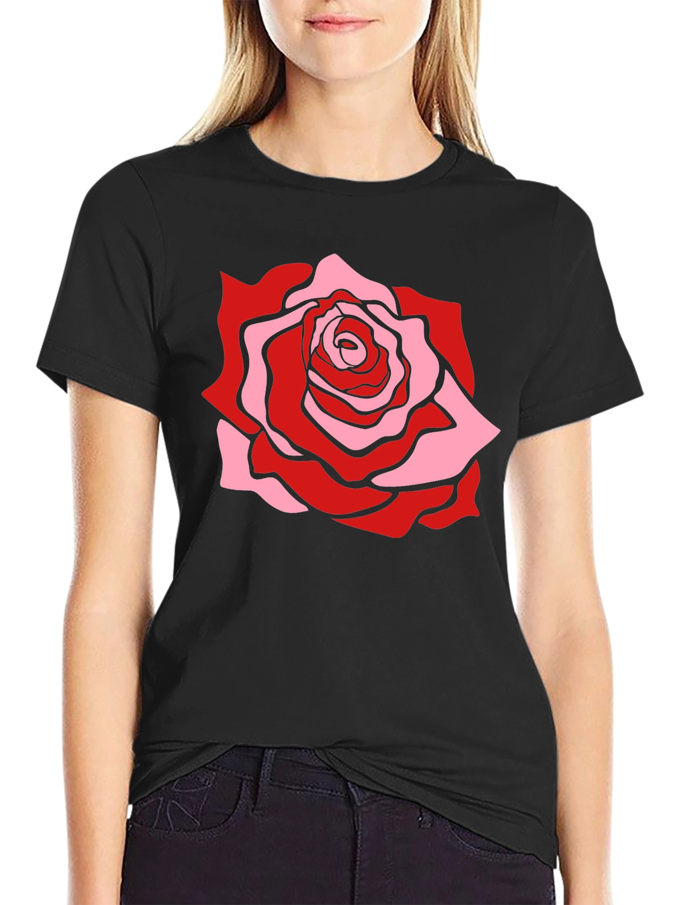 Rose Graphic Tee - Mens Black T-Shirt