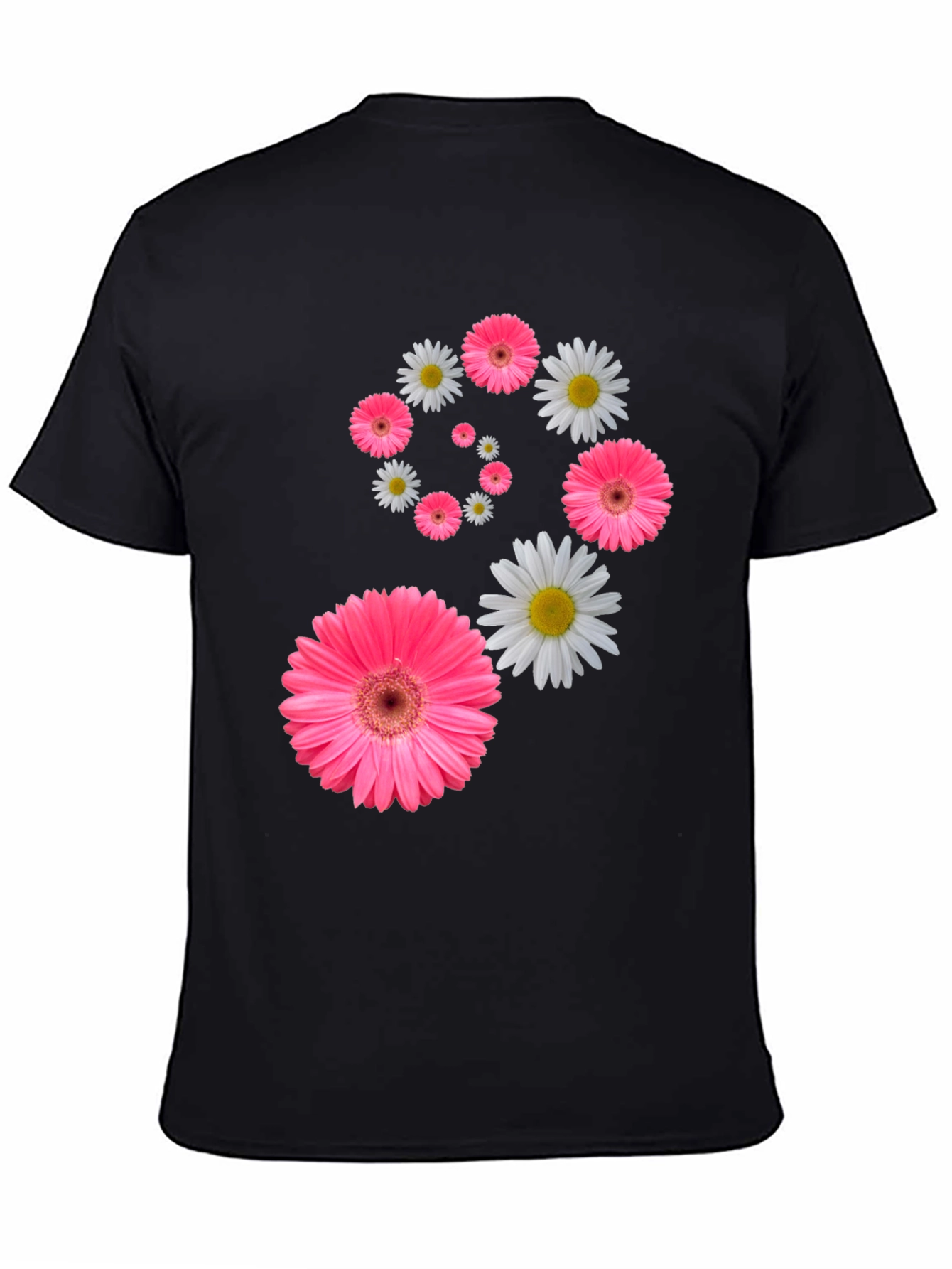 Floral Swirl T-Shirt - Pink Daisy Design
