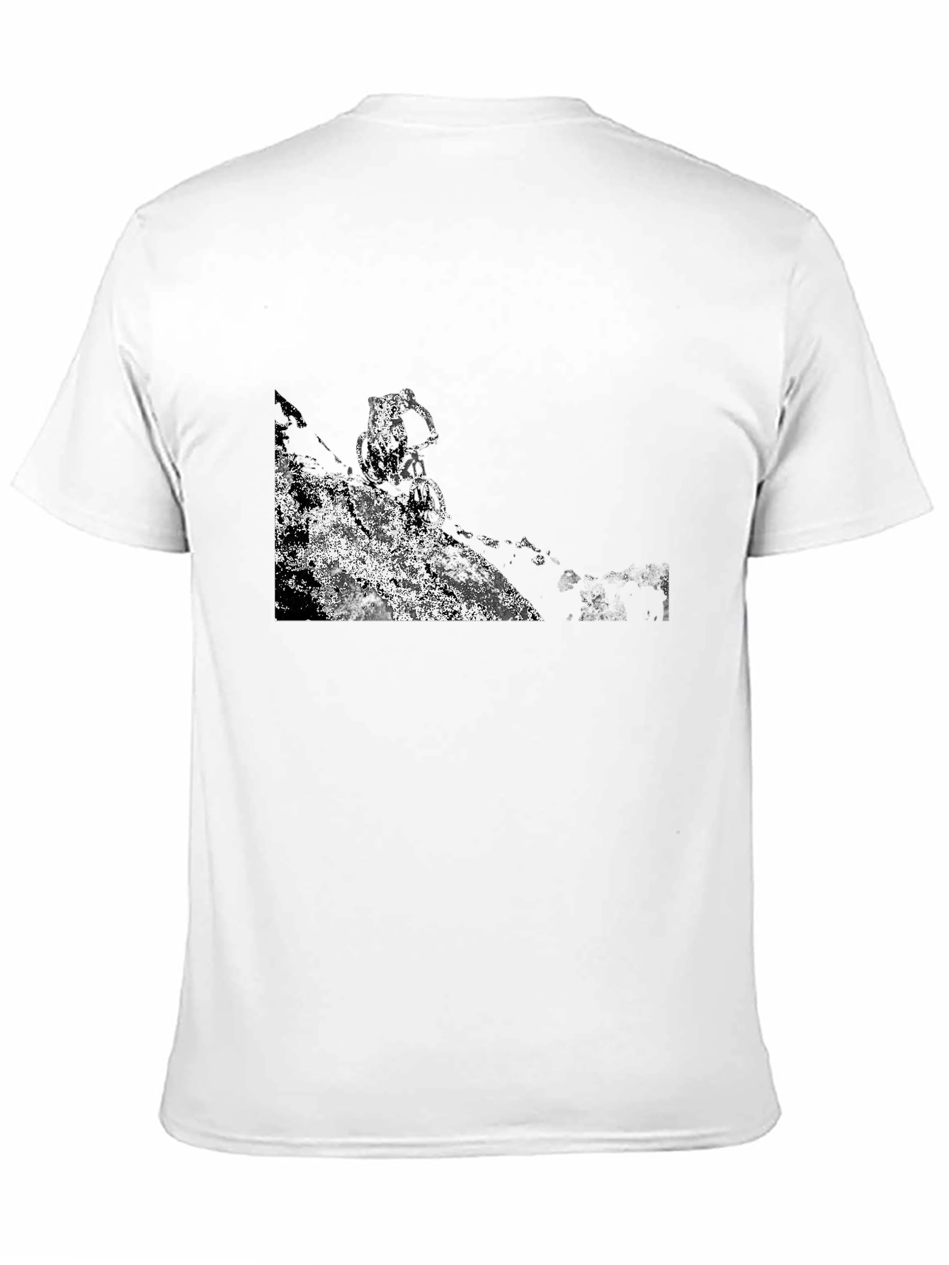 Black T-Shirt with Abstract Mountain Bike Graphic