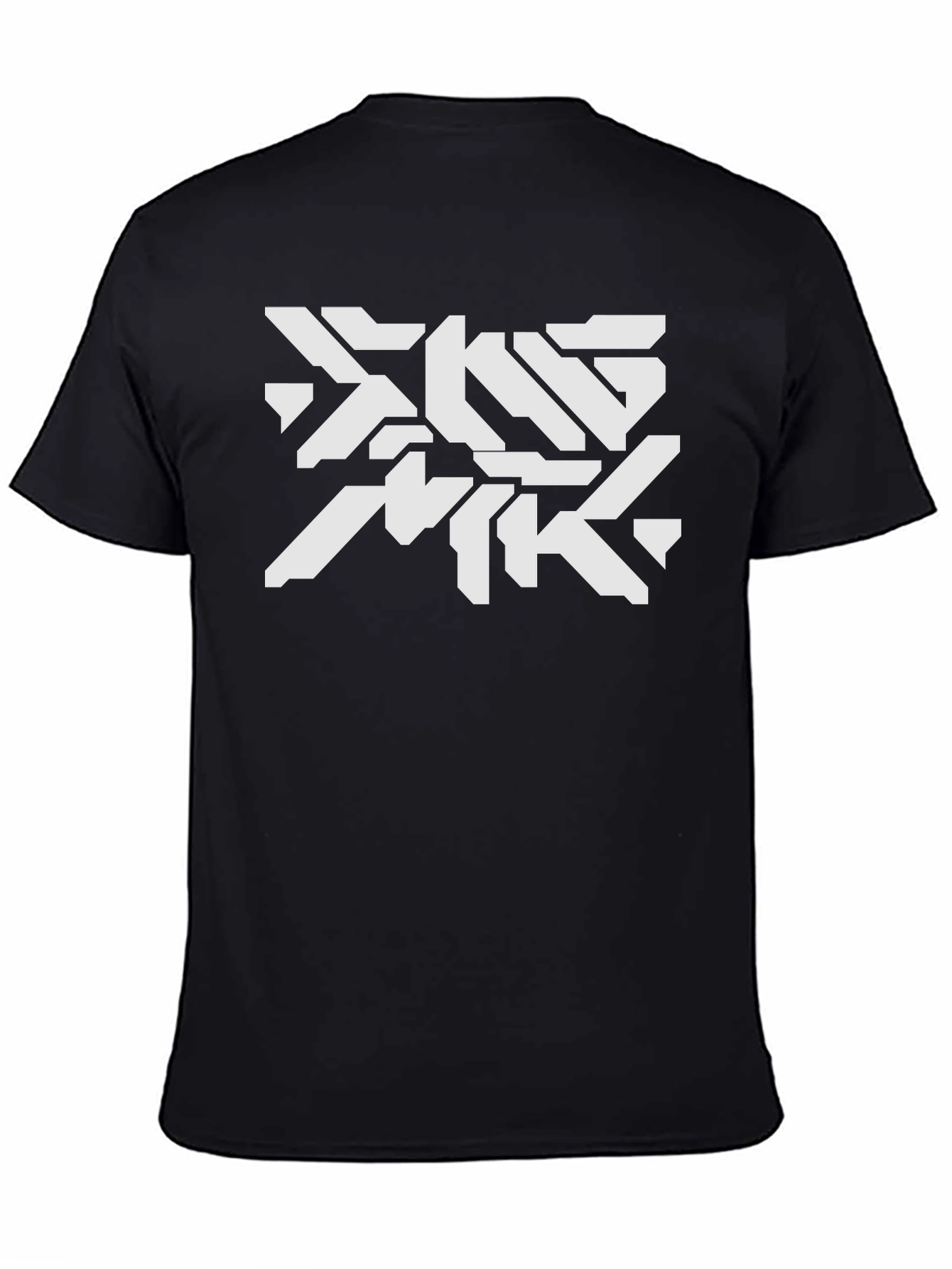Futuristic Graphic Print Black T-Shirt