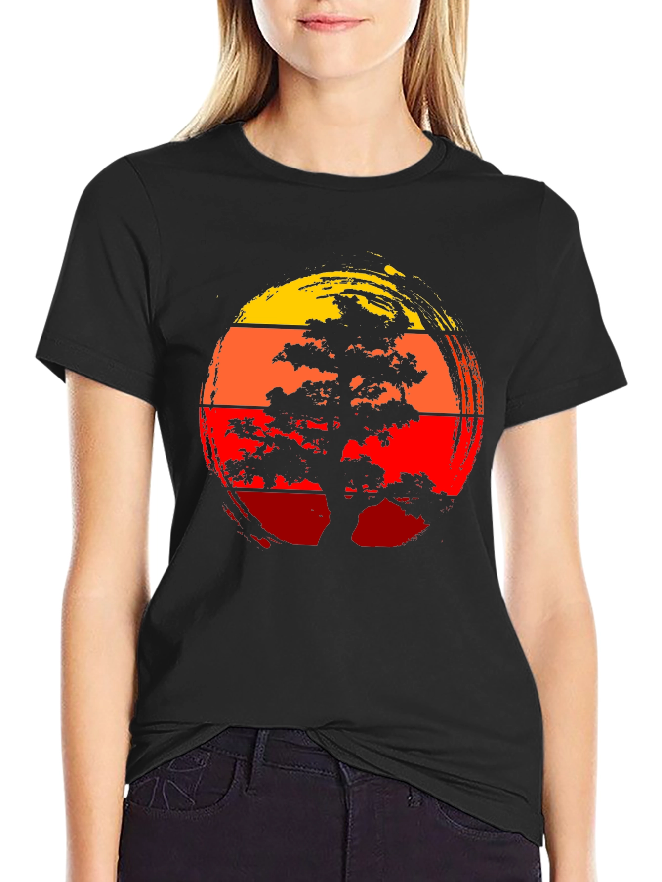 Bonsai Tree Sunset Graphic Tee