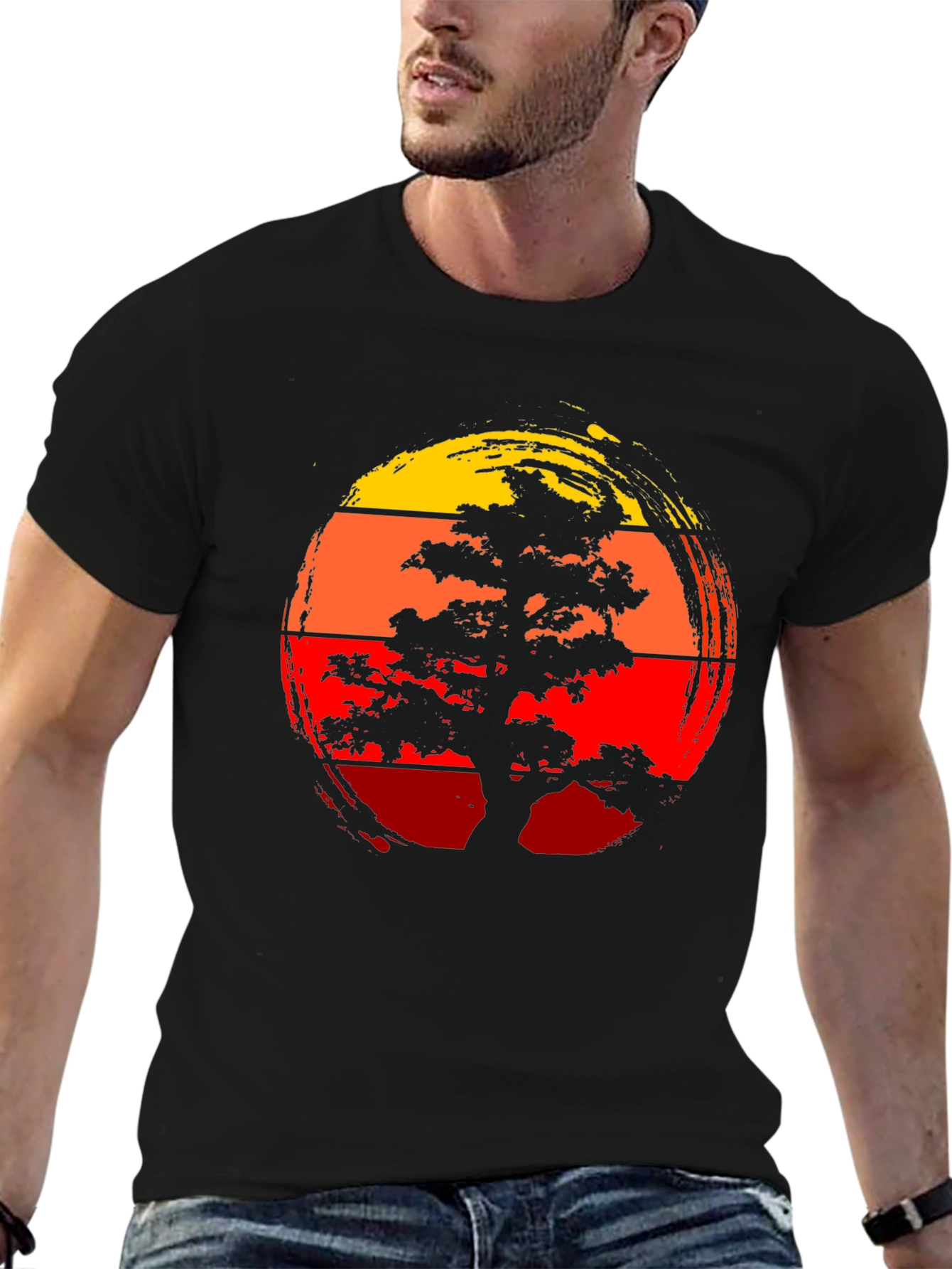 Bonsai Tree Sunset Graphic Tee