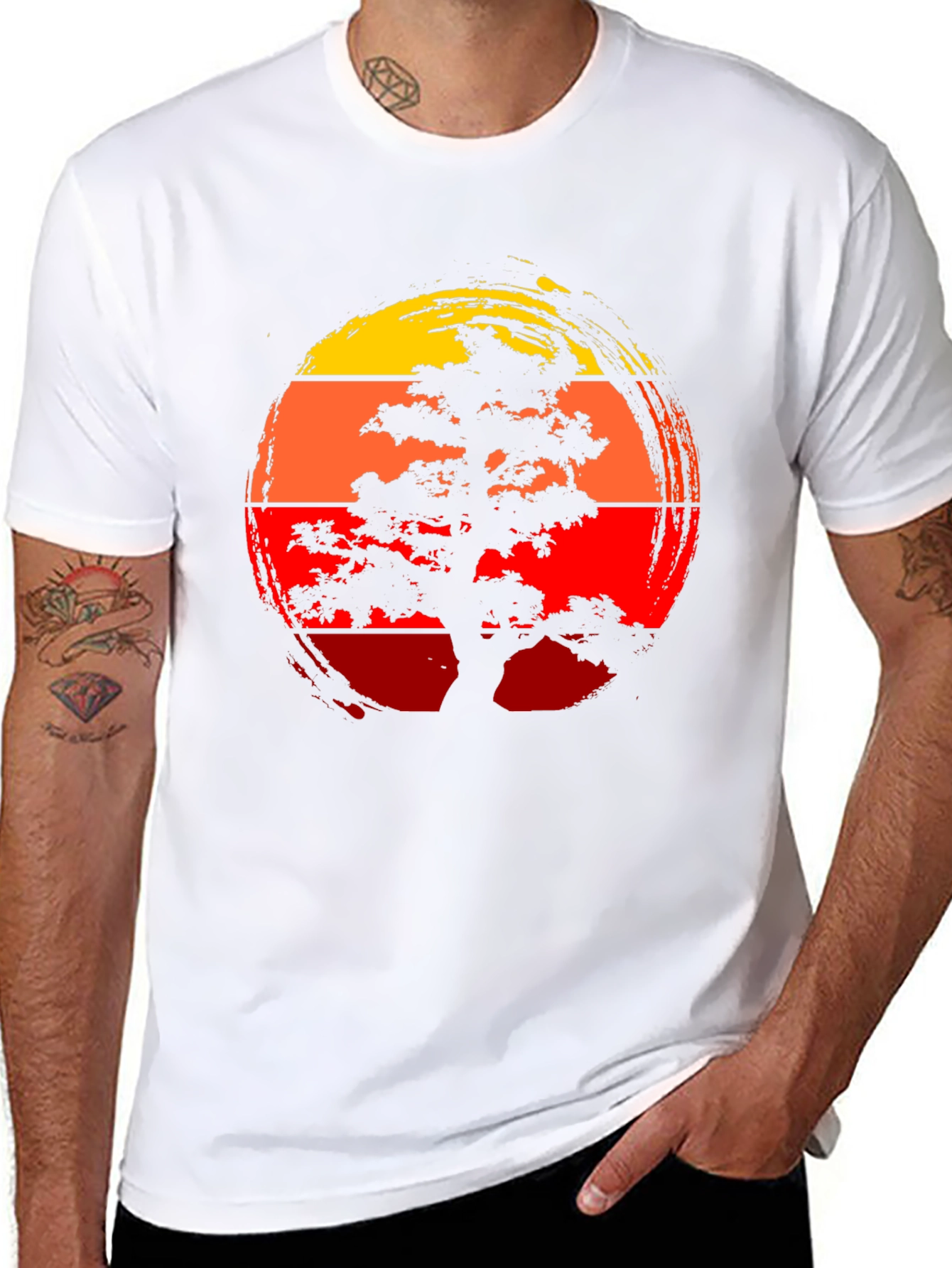 Bonsai Tree Sunset Graphic Tee