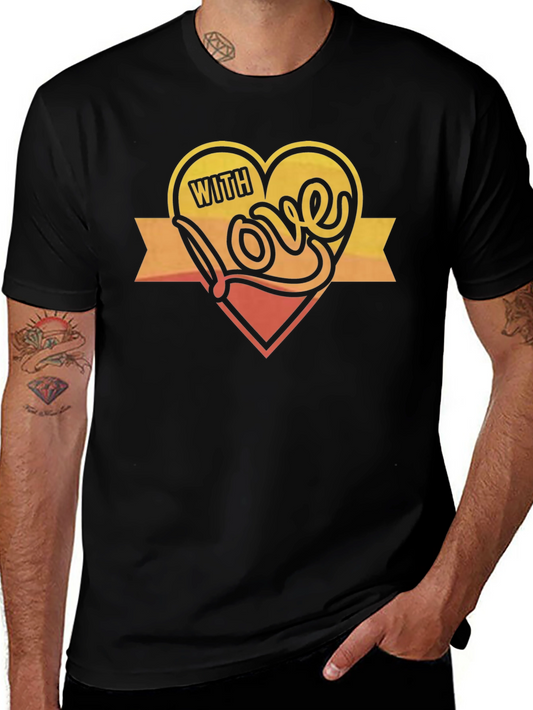 With Love Graphic Print Black T-Shirt