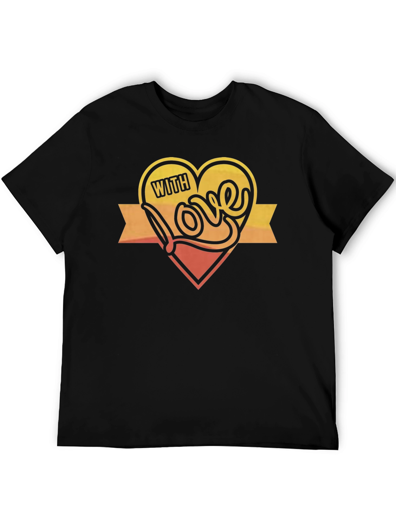 With Love Graphic Print Black T-Shirt