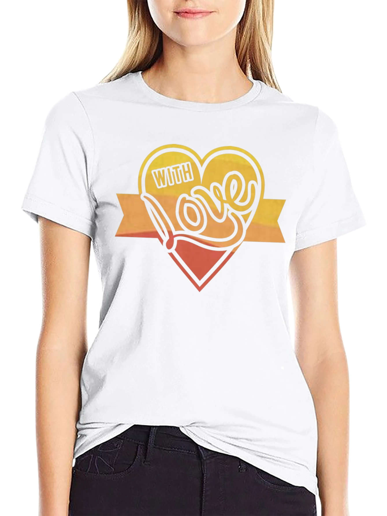 With Love Graphic Print Black T-Shirt