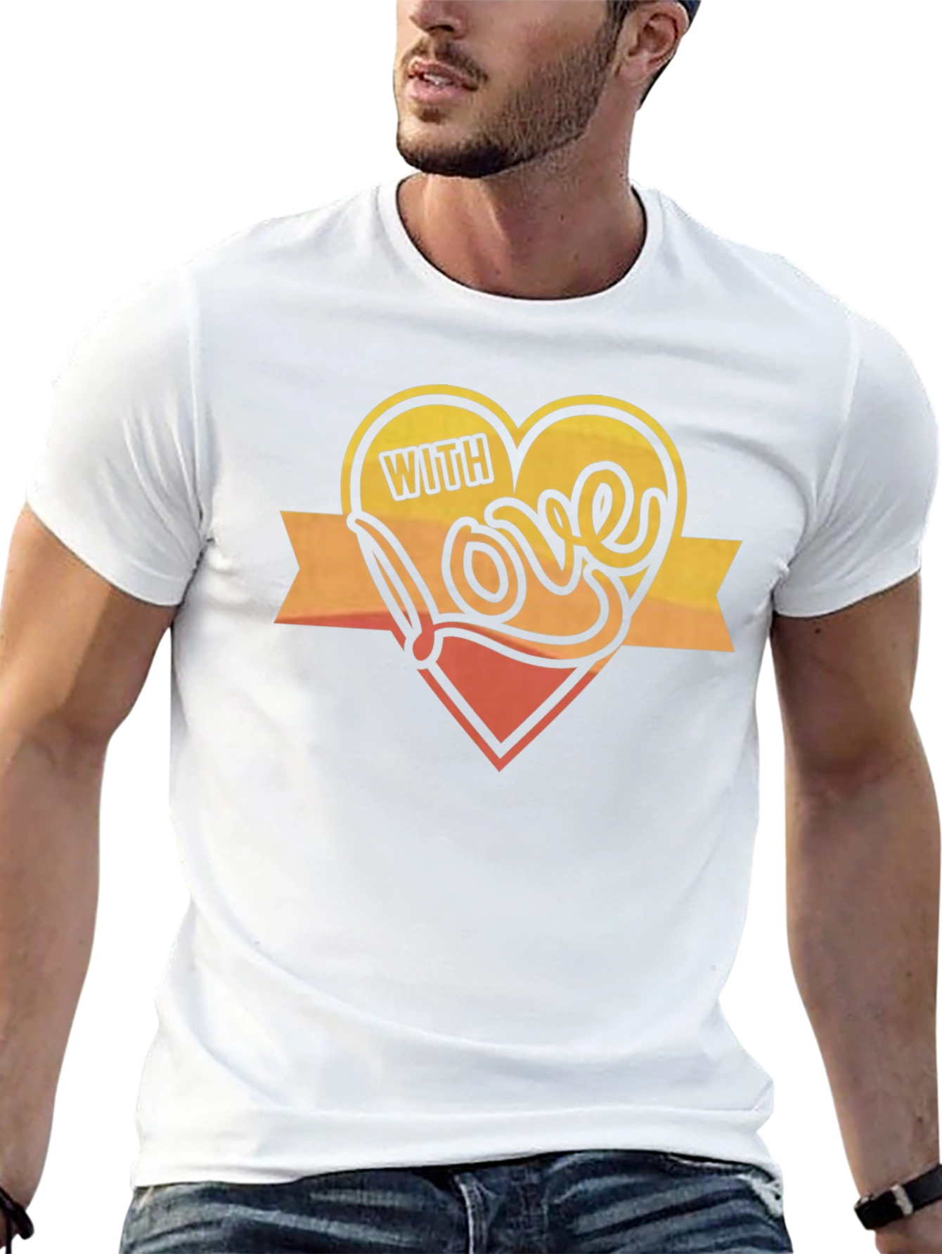 With Love Graphic Print Black T-Shirt