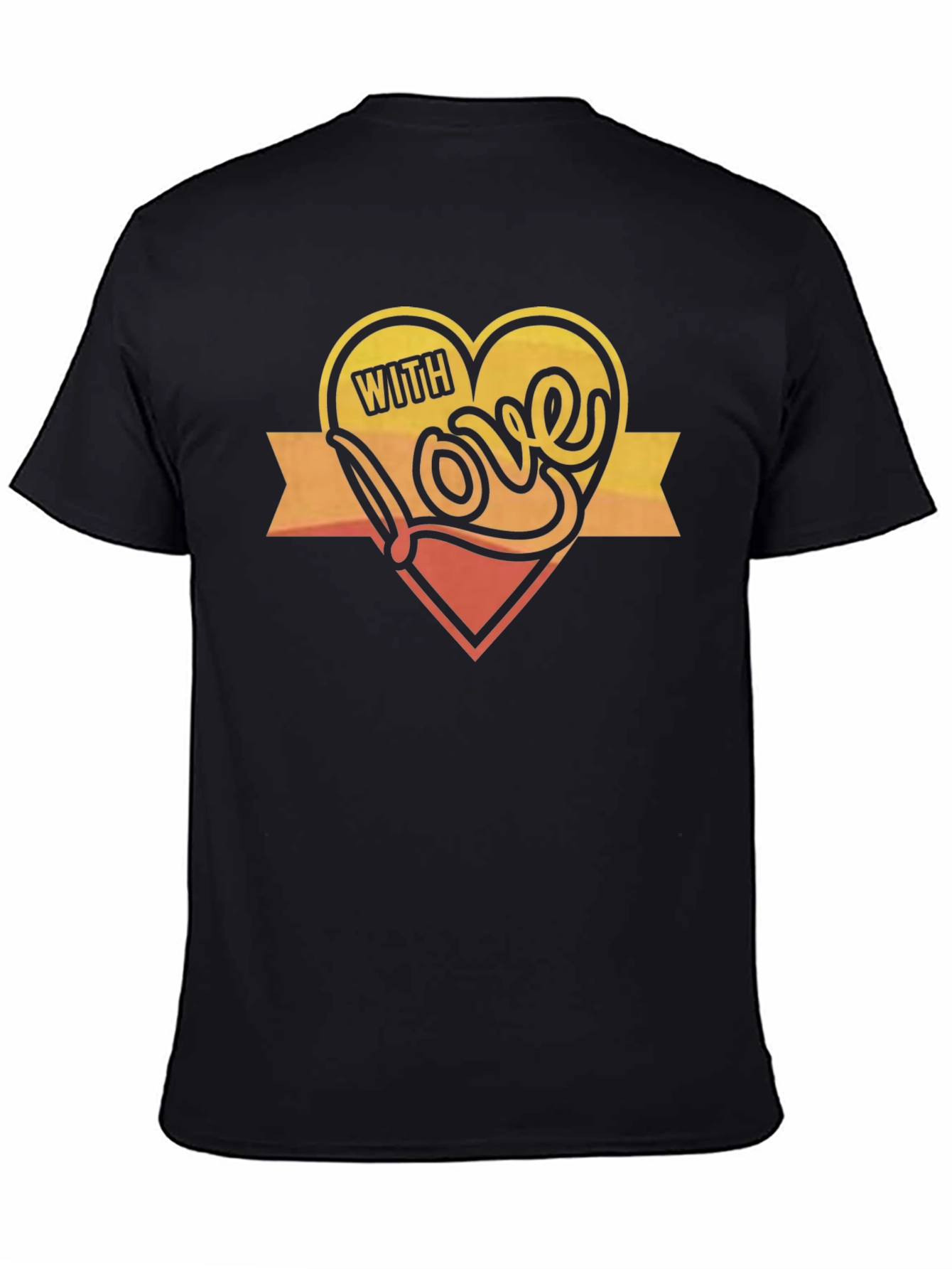 With Love Graphic Print Black T-Shirt