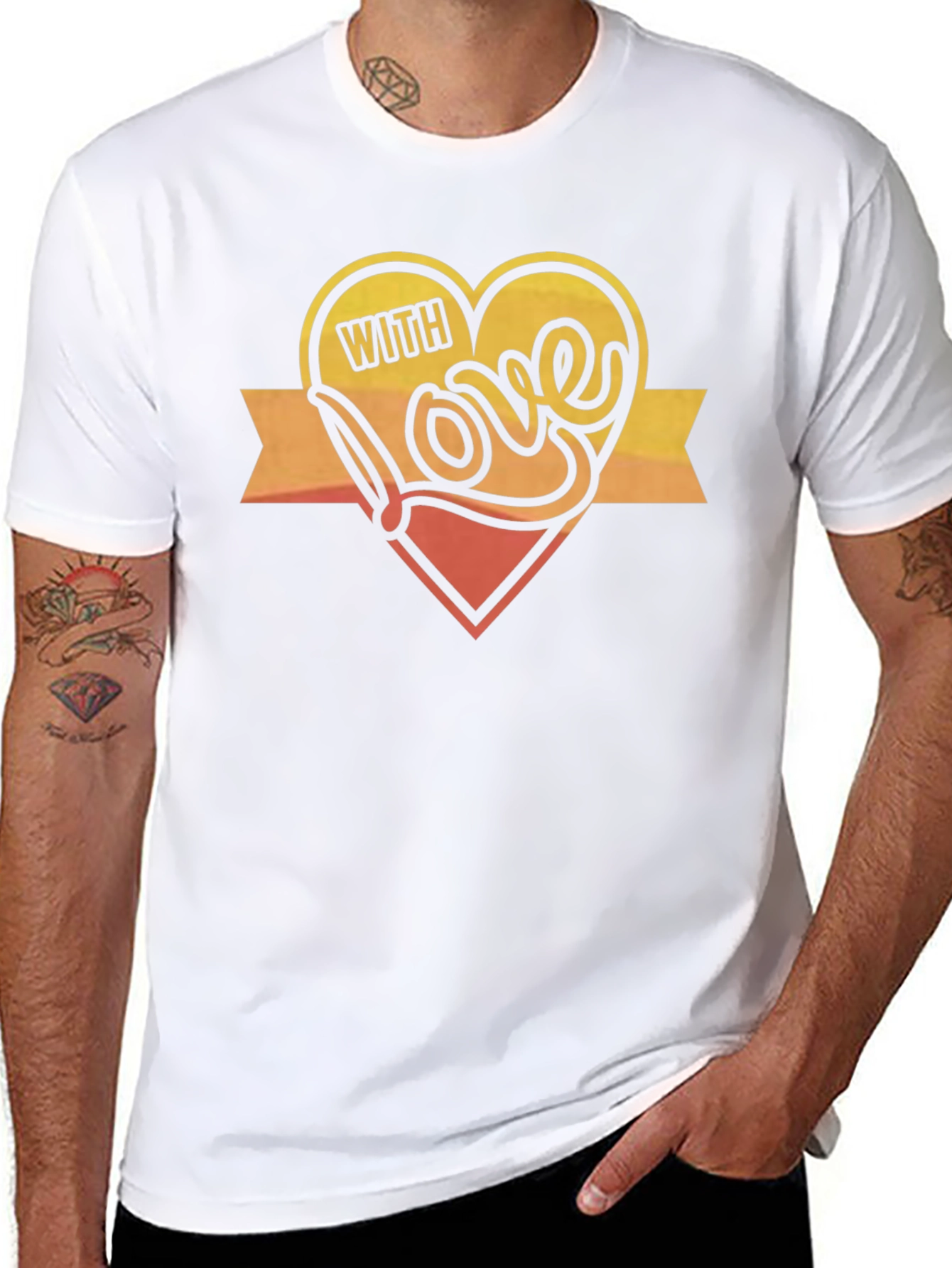With Love Graphic Print Black T-Shirt