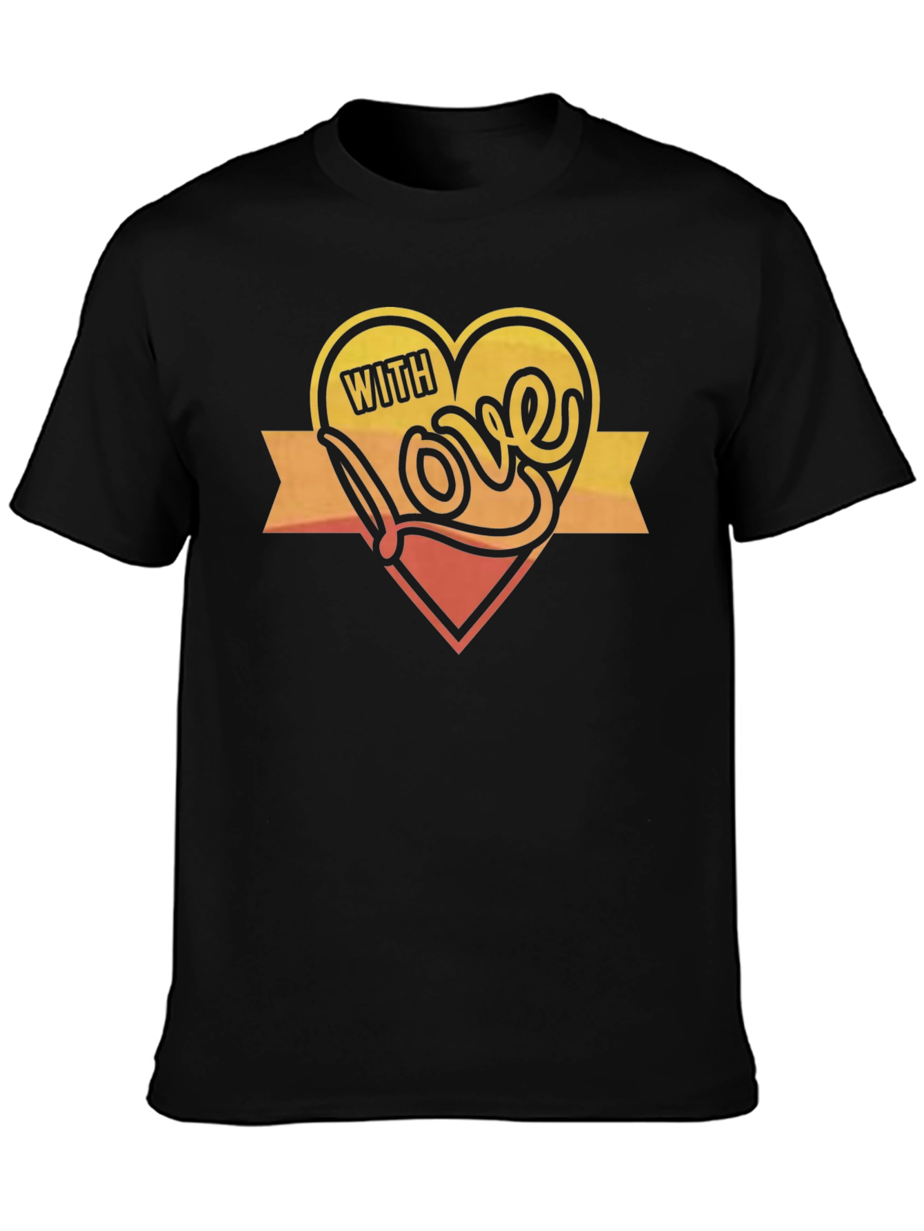 With Love Graphic Print Black T-Shirt