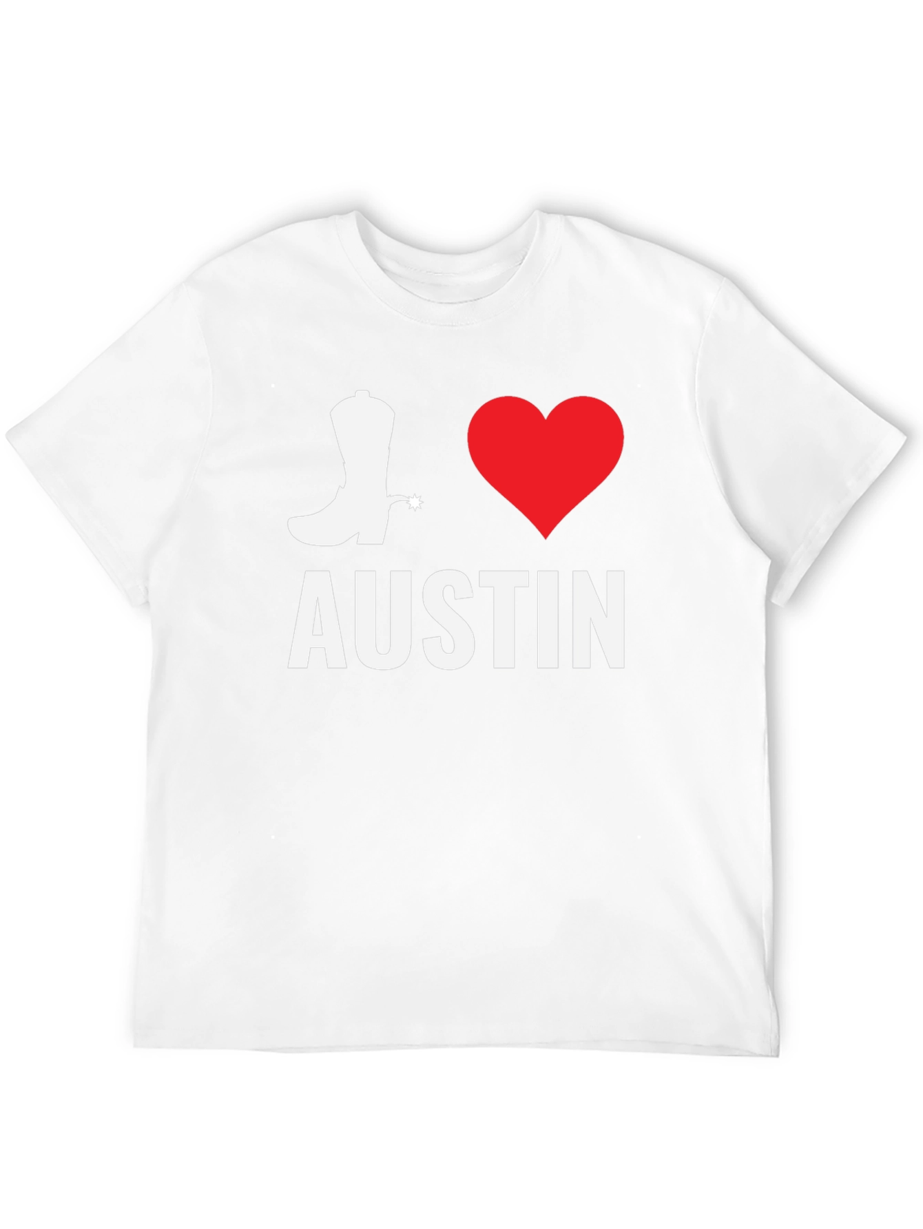 I Love Austin T-Shirt - Cowboy Boot & Heart