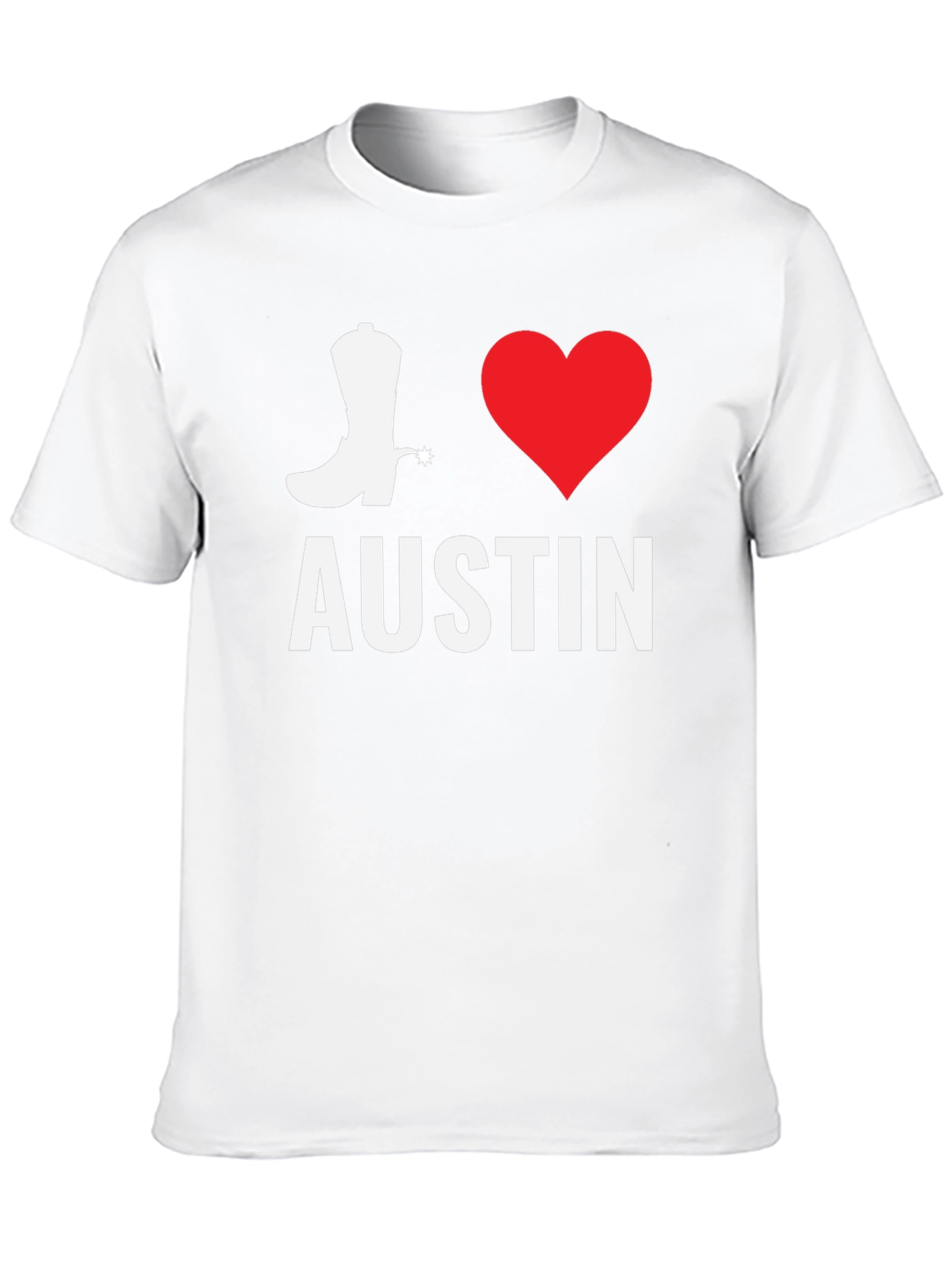 I Love Austin T-Shirt - Cowboy Boot & Heart