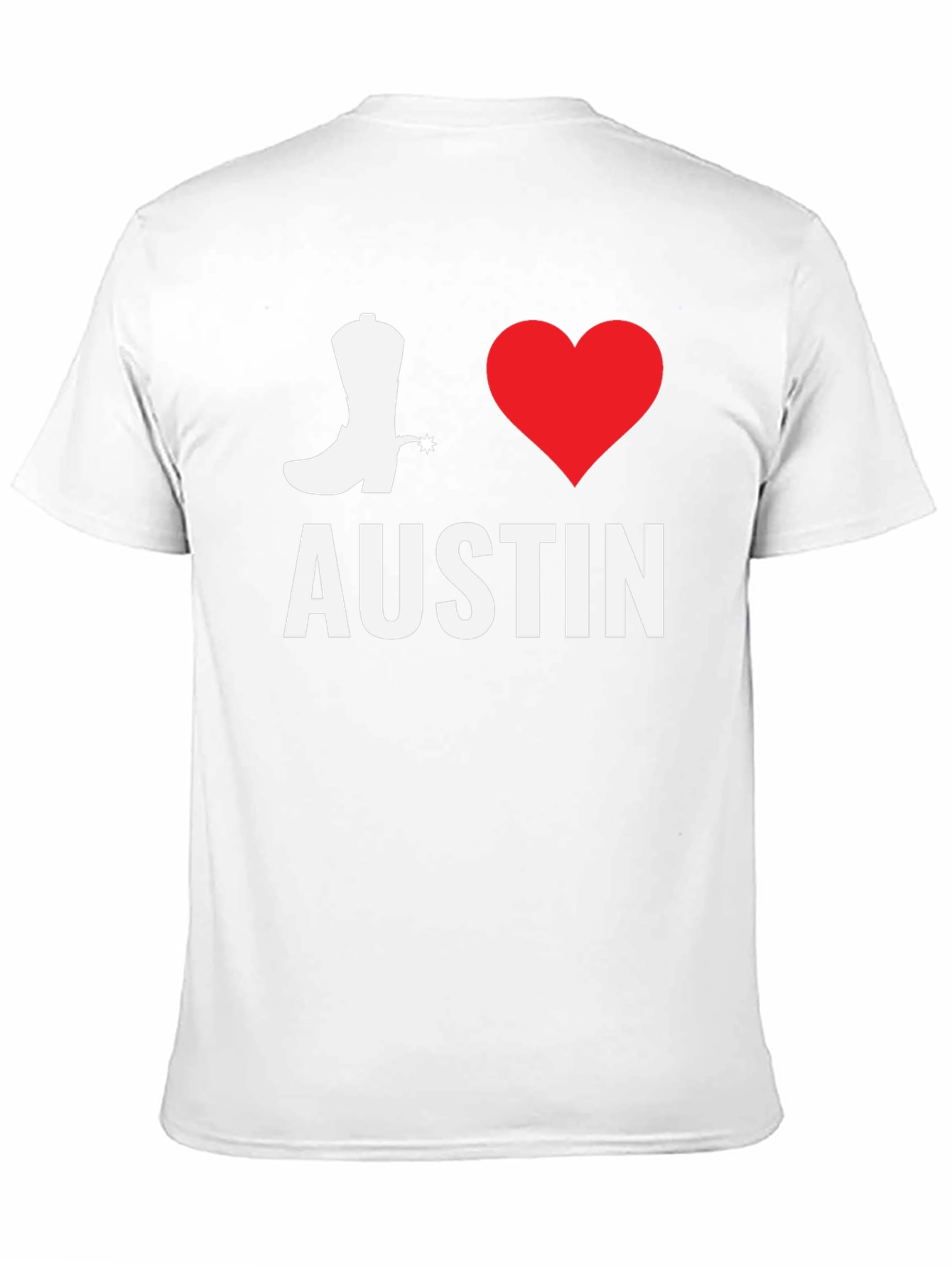 I Love Austin T-Shirt - Cowboy Boot & Heart