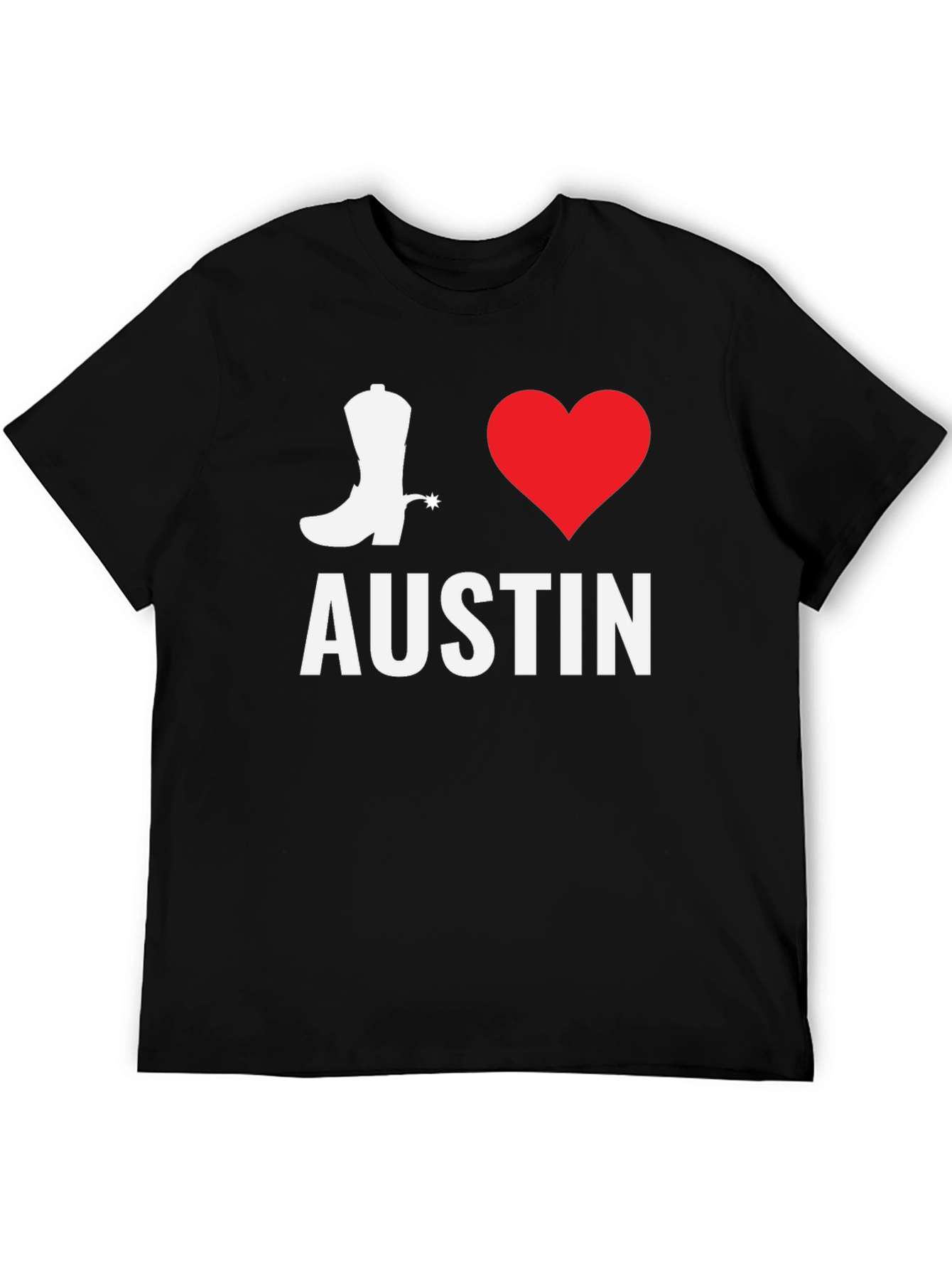 I Love Austin T-Shirt - Cowboy Boot & Heart