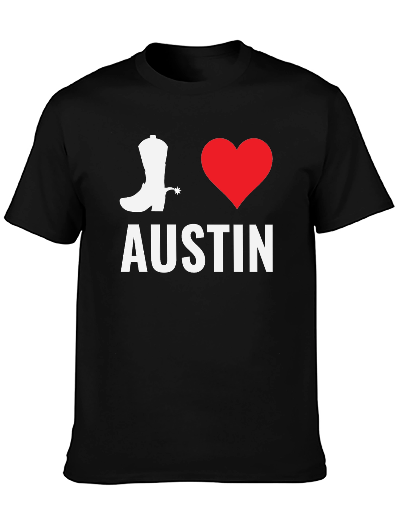 I Love Austin T-Shirt - Cowboy Boot & Heart