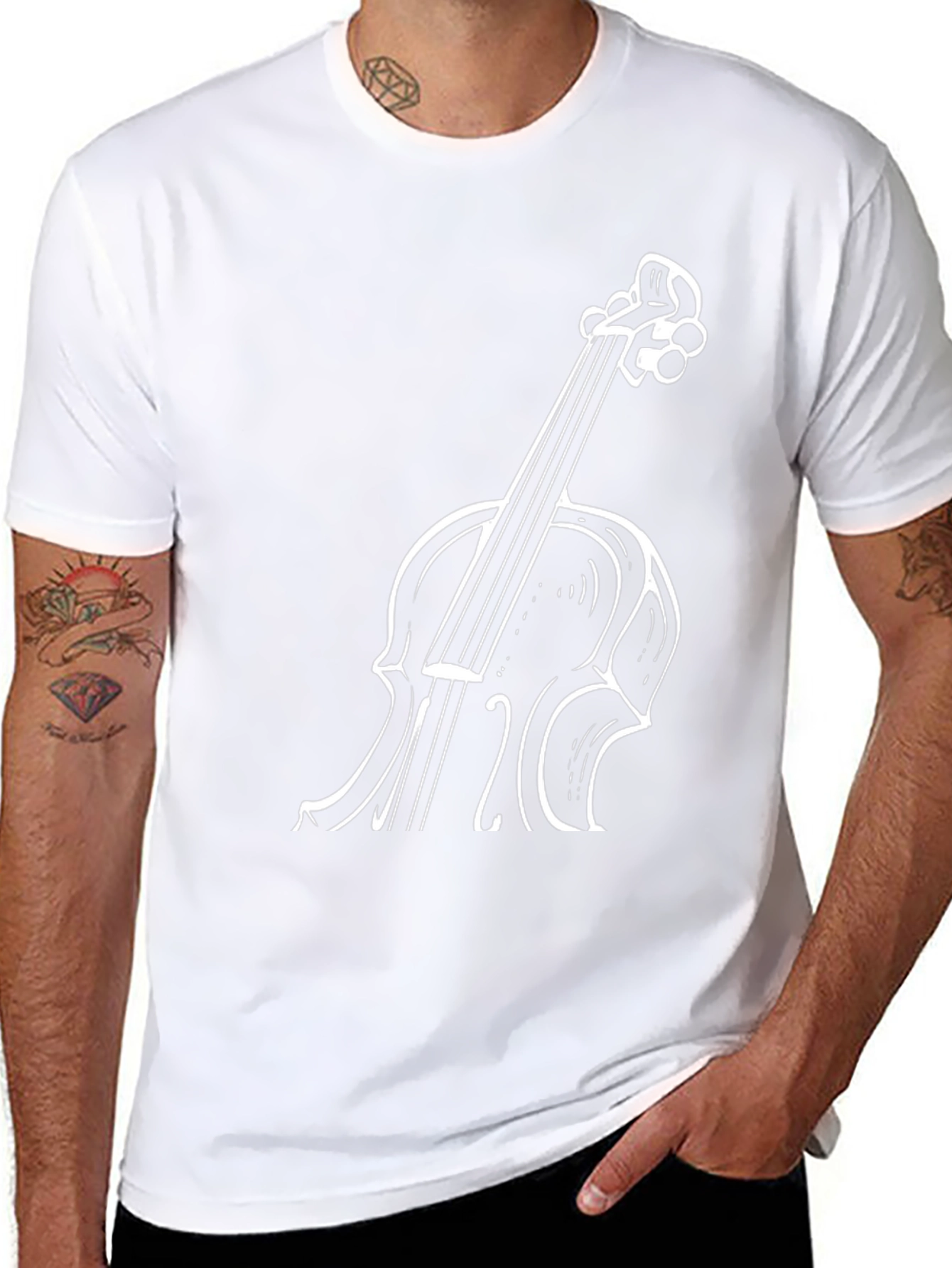 Violin Graphic Tee - Musicians Black T-Shirt