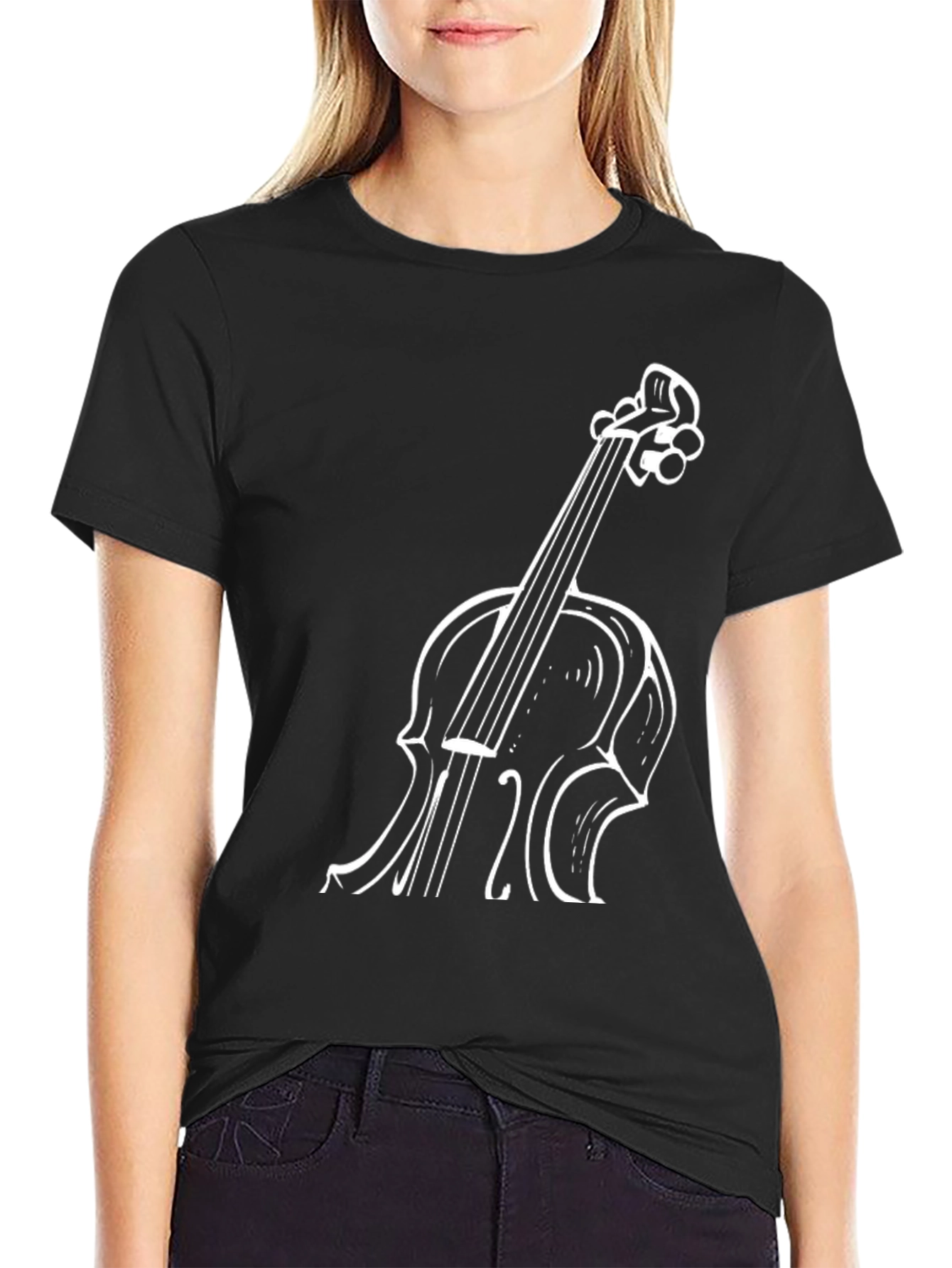 Violin Graphic Tee - Musicians Black T-Shirt