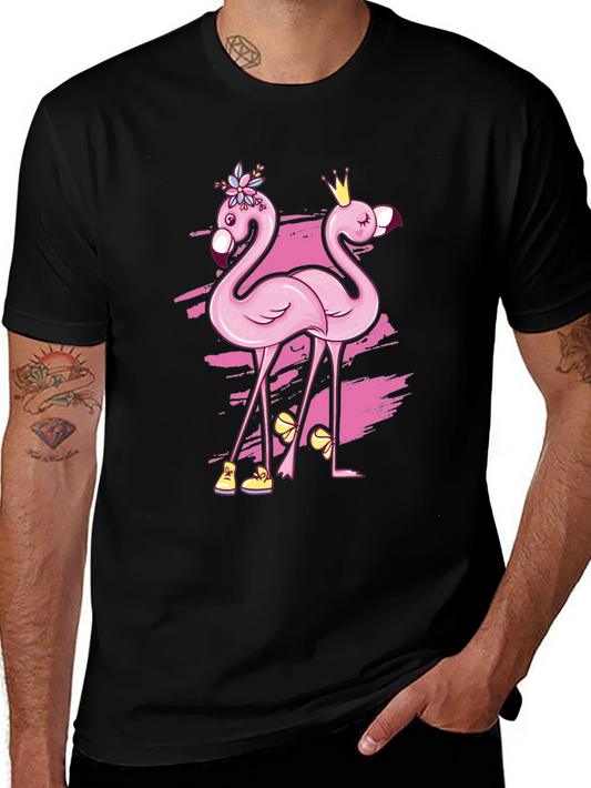 Funny Flamingo Black T-Shirt