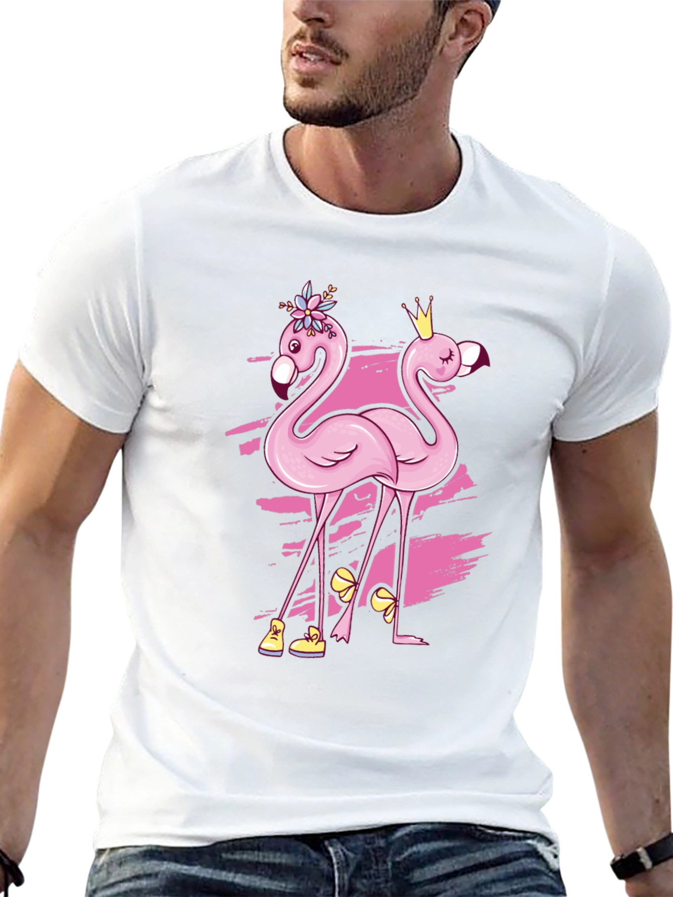 Funny Flamingo Black T-Shirt