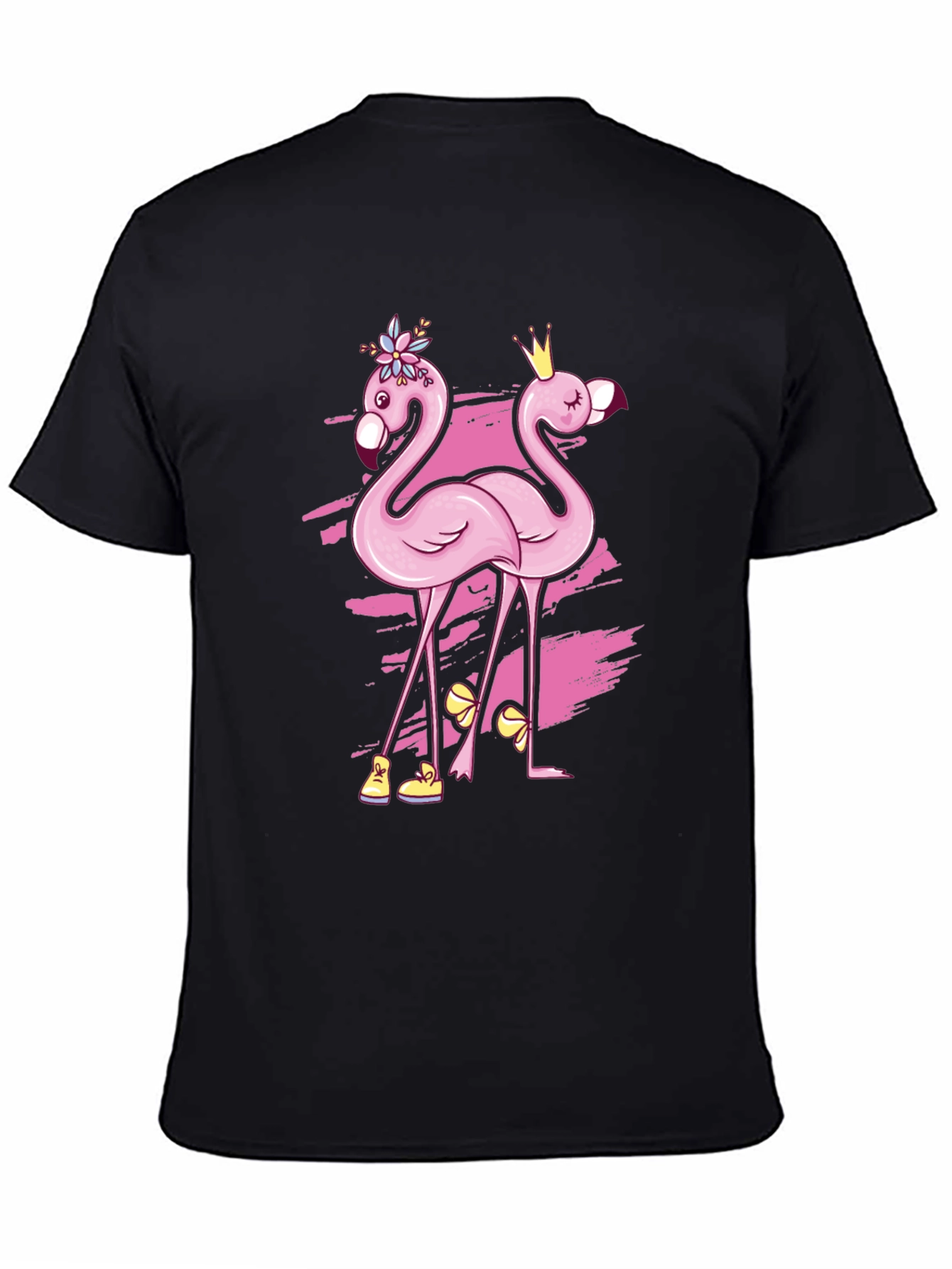 Funny Flamingo Black T-Shirt