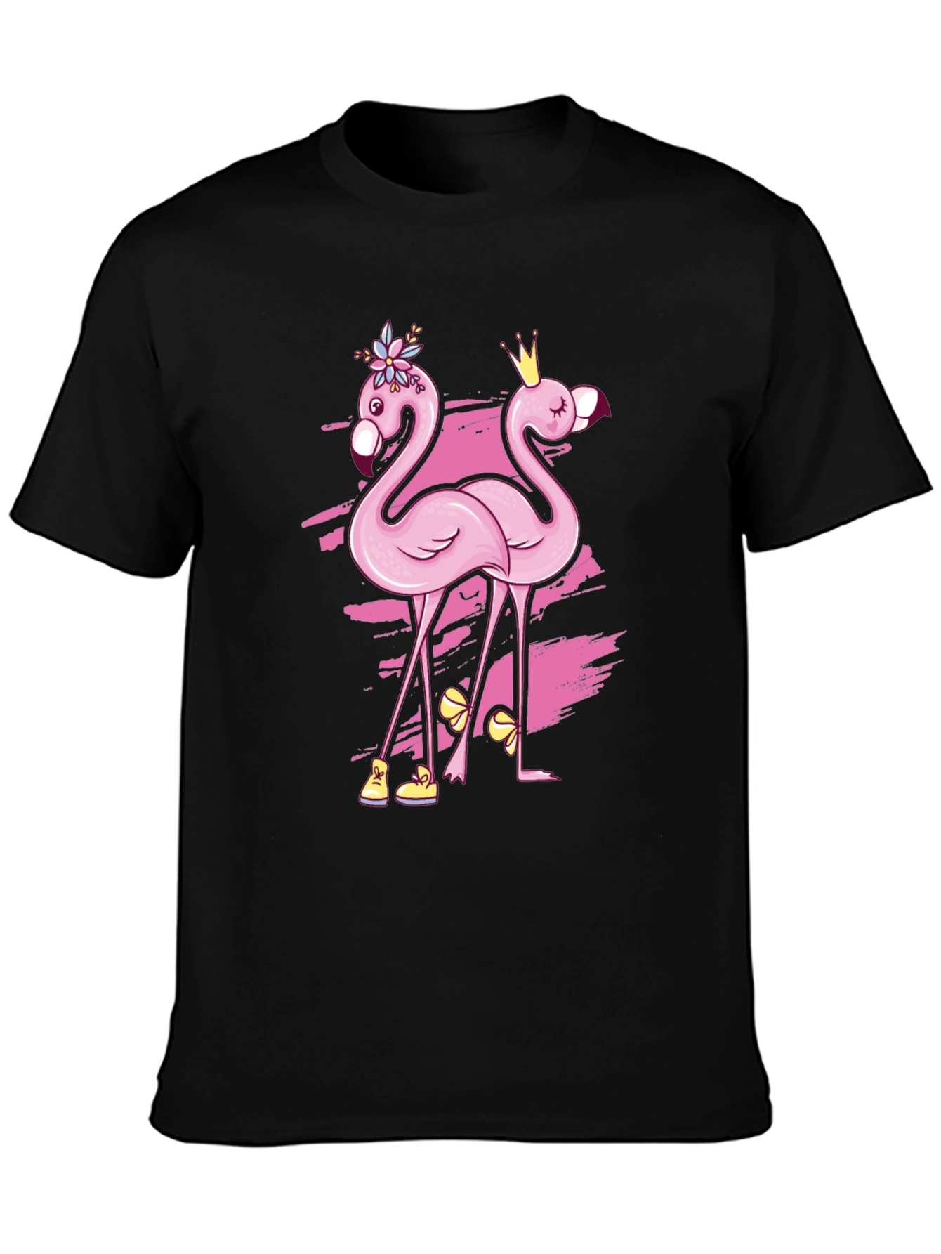 Funny Flamingo Black T-Shirt