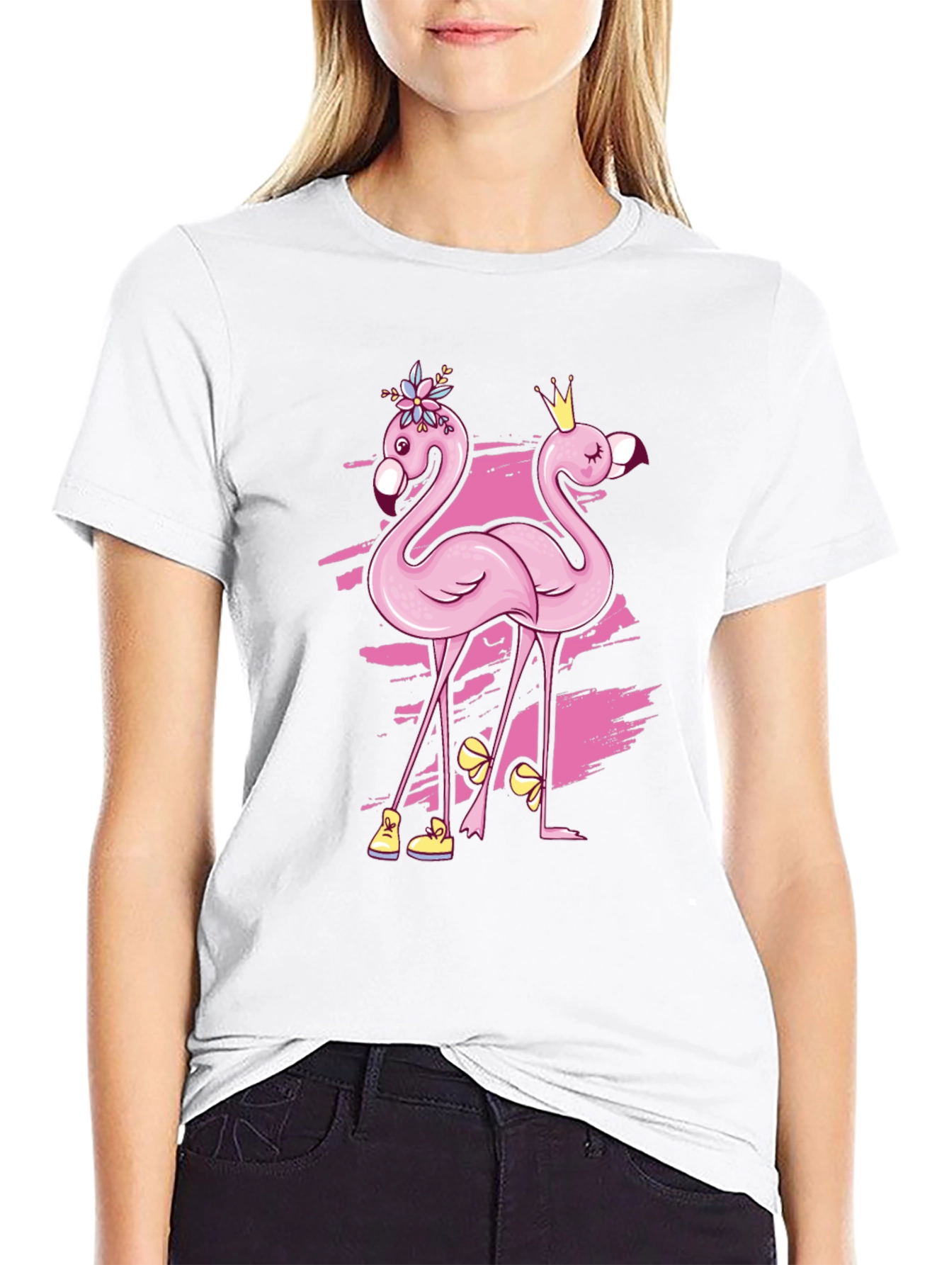 Funny Flamingo Black T-Shirt