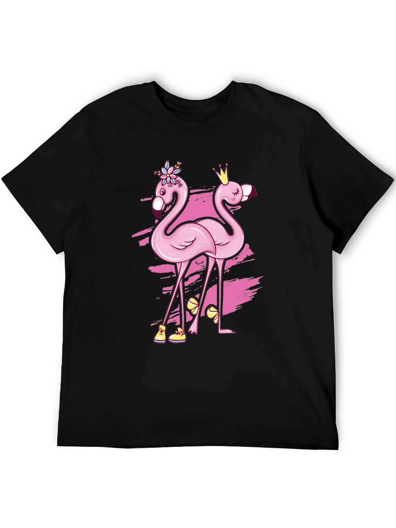 Funny Flamingo Black T-Shirt