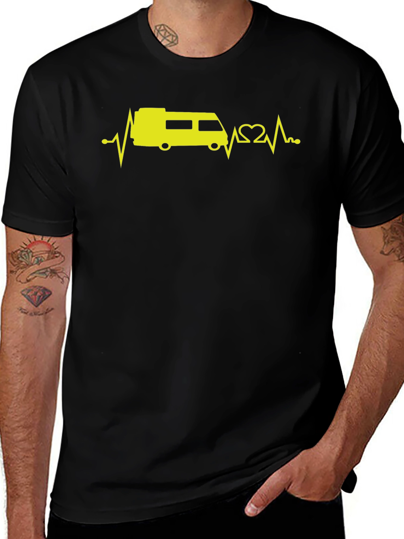 RV Heartbeat T-Shirt - Black Graphic Tee