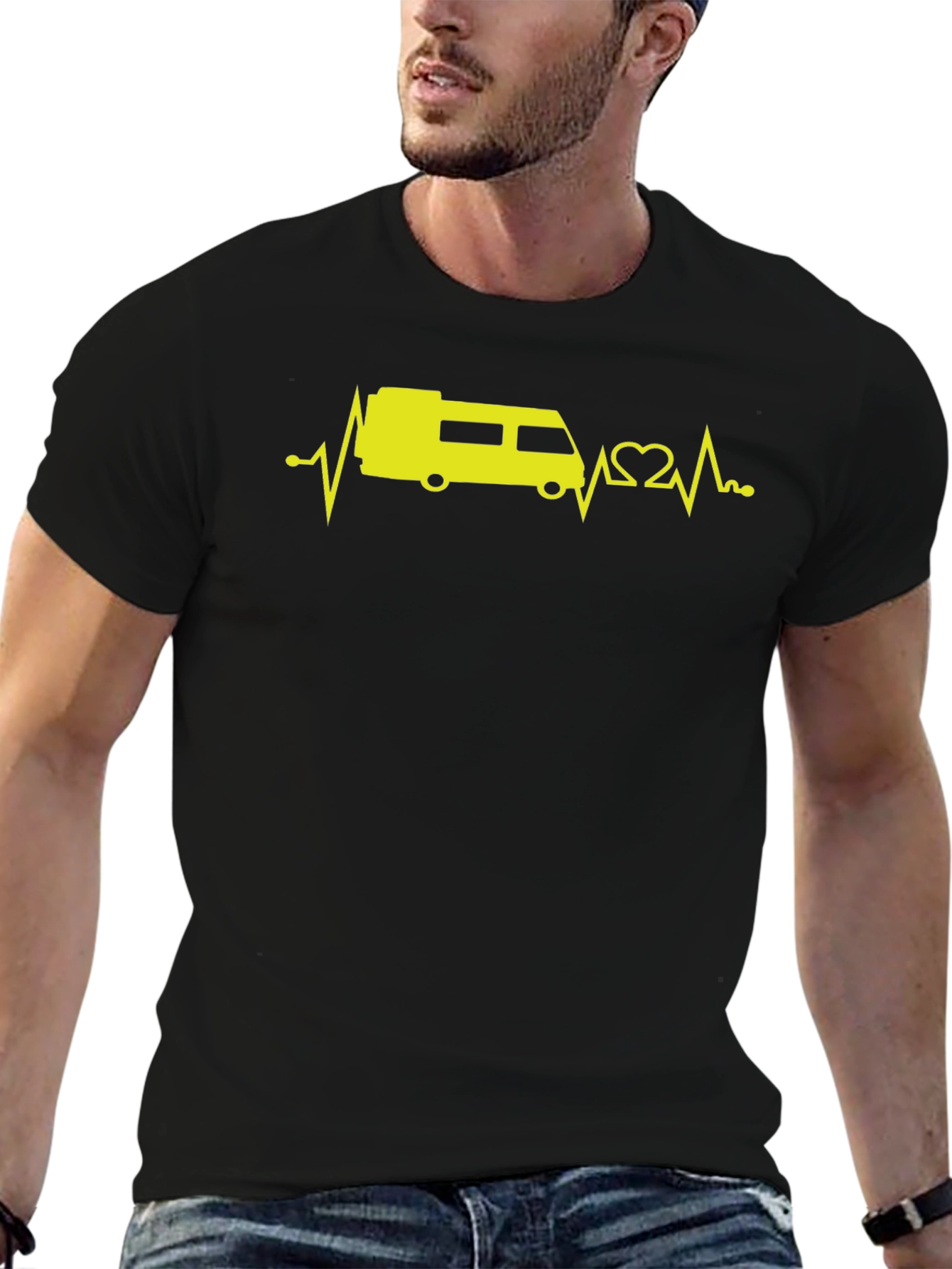 RV Heartbeat T-Shirt - Black Graphic Tee