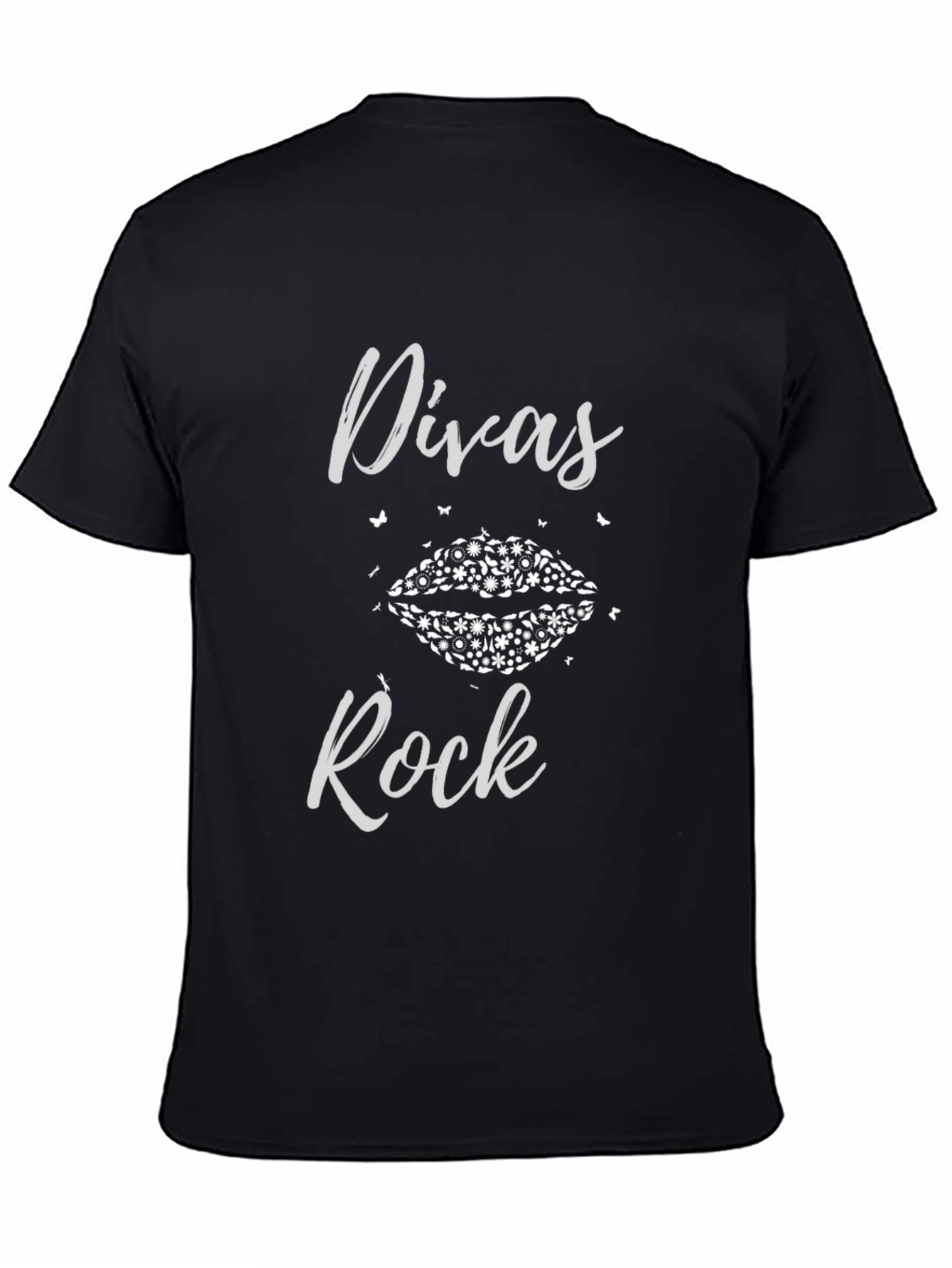 Divas Rock Graphic T-Shirt - Black Casual Tee